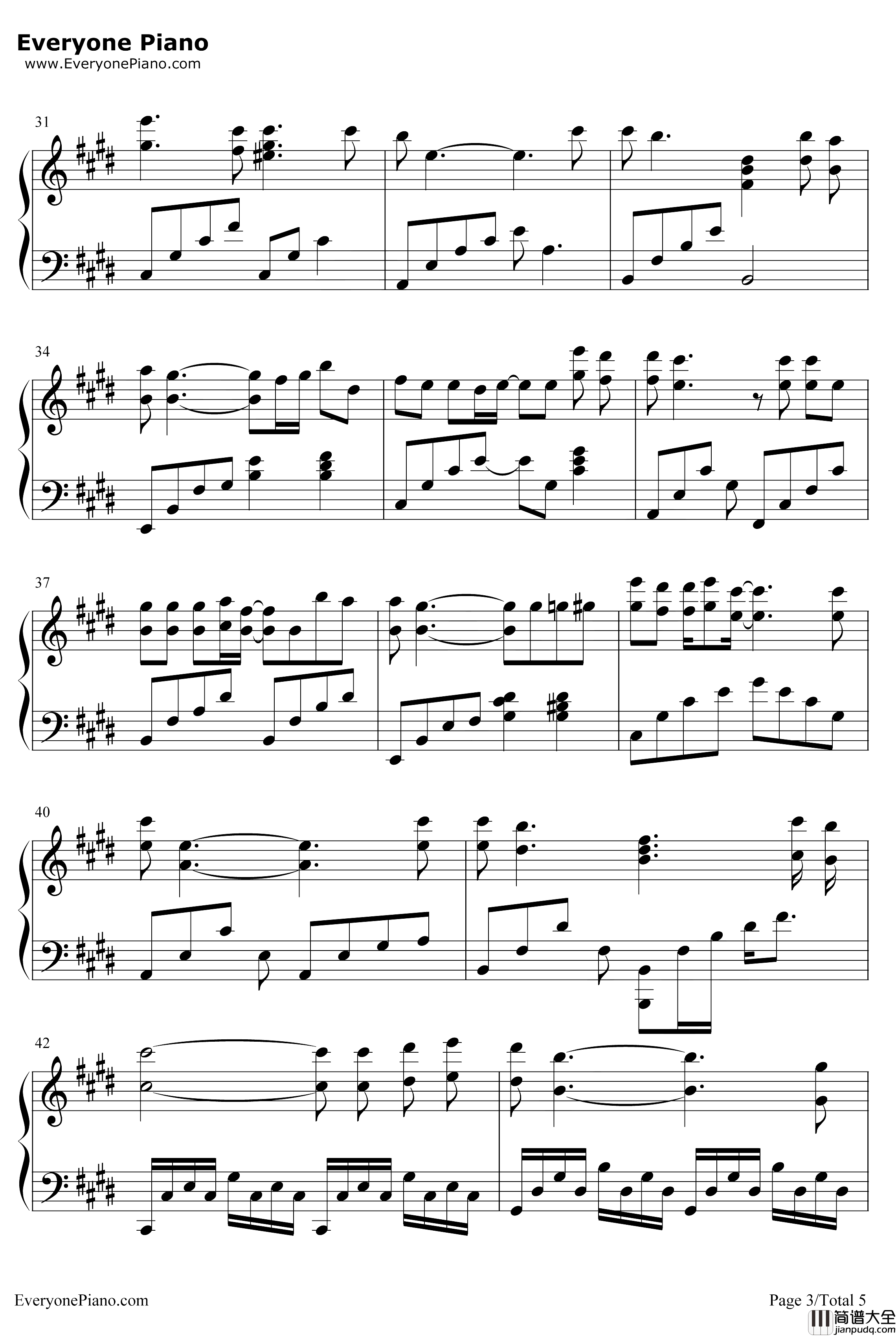 玻璃之情钢琴谱___张国荣