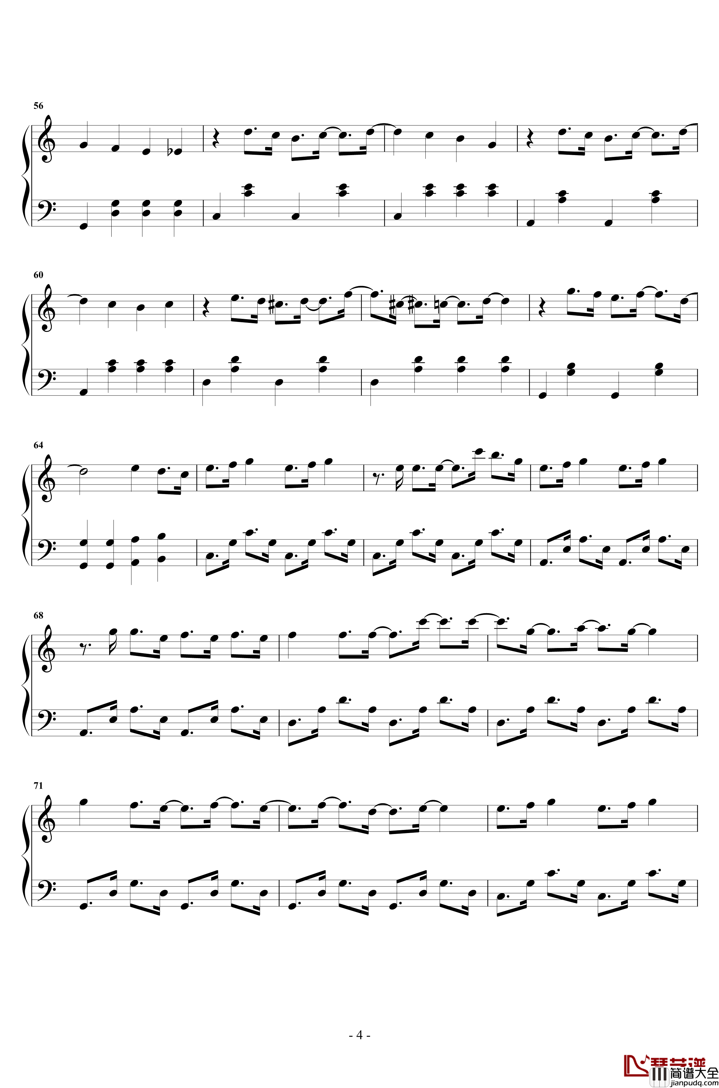 一起走的幸福钢琴谱_段奥娟