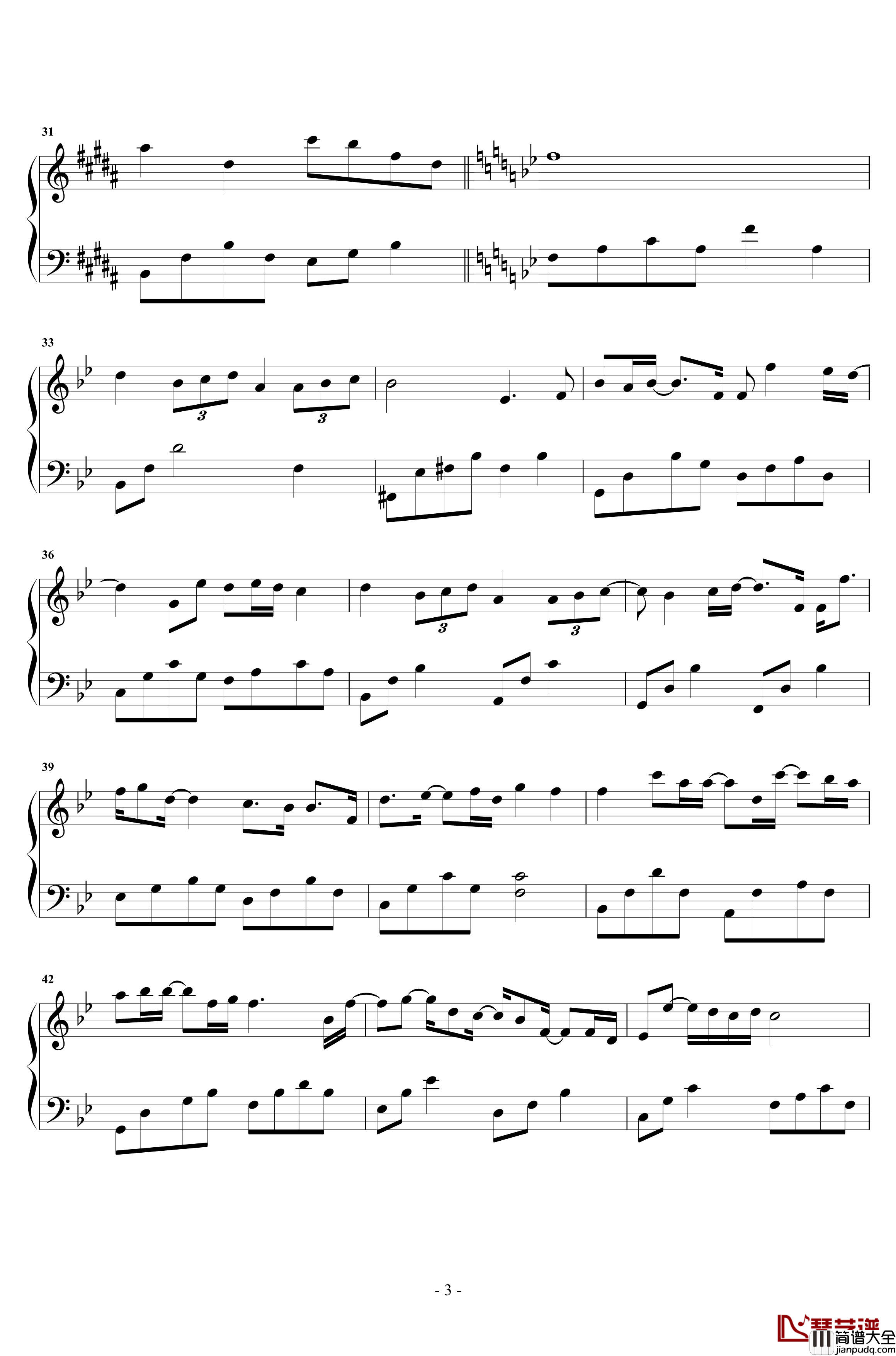 我可以不在乎的你钢琴谱_陈芳语