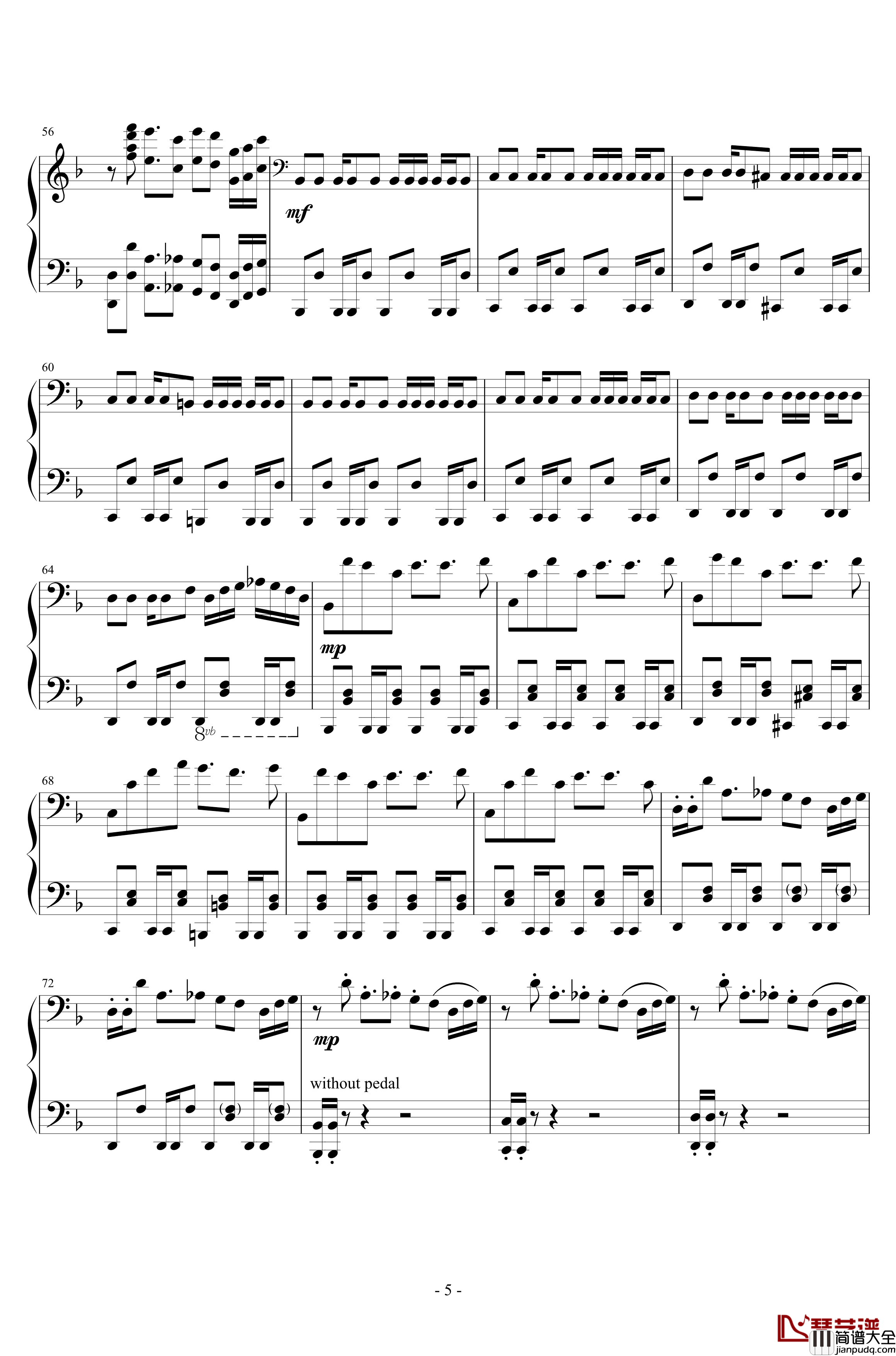 Megalovania钢琴谱_Undertale_OST_toby_fox