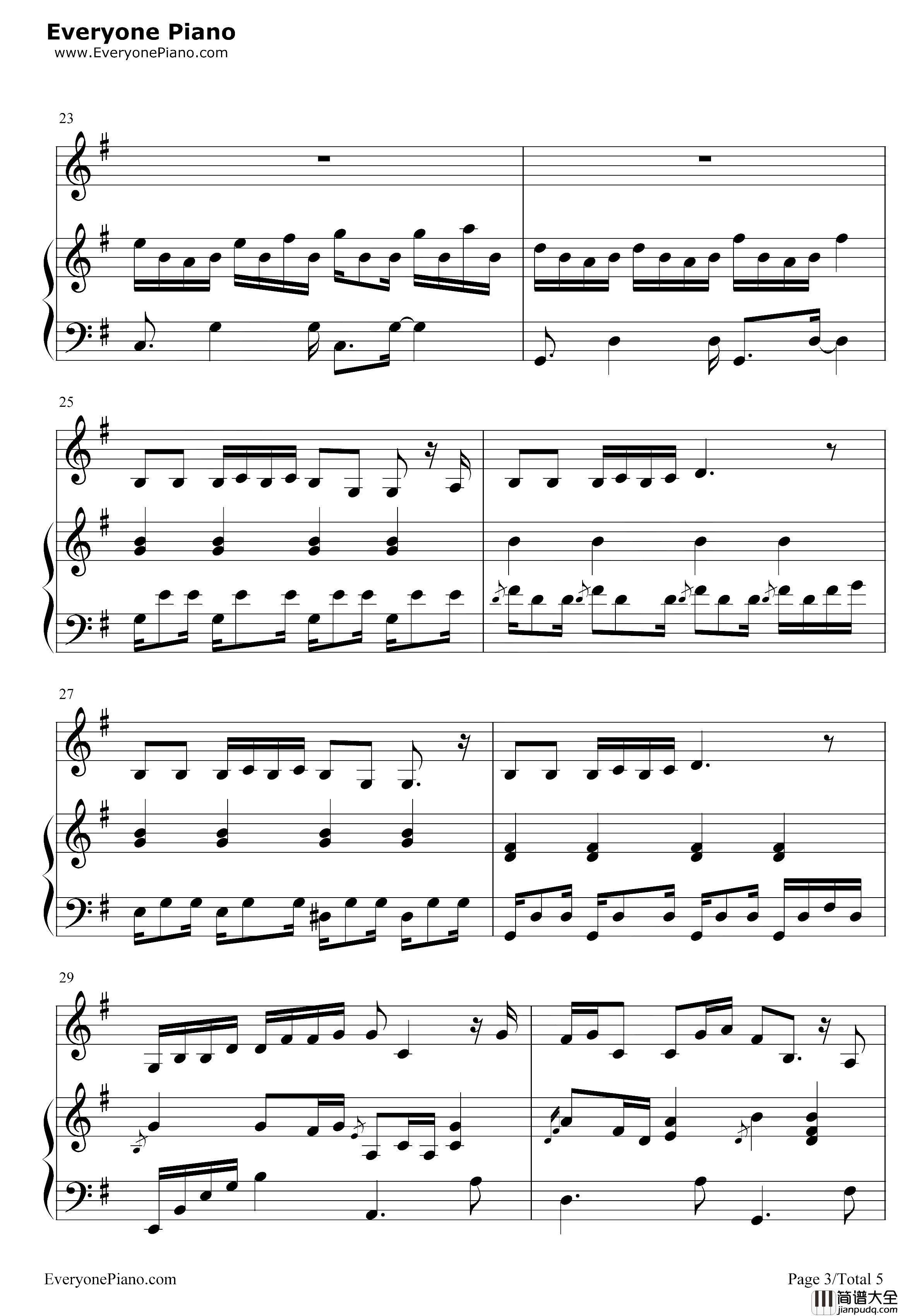 偶尔钢琴谱___邓紫棋