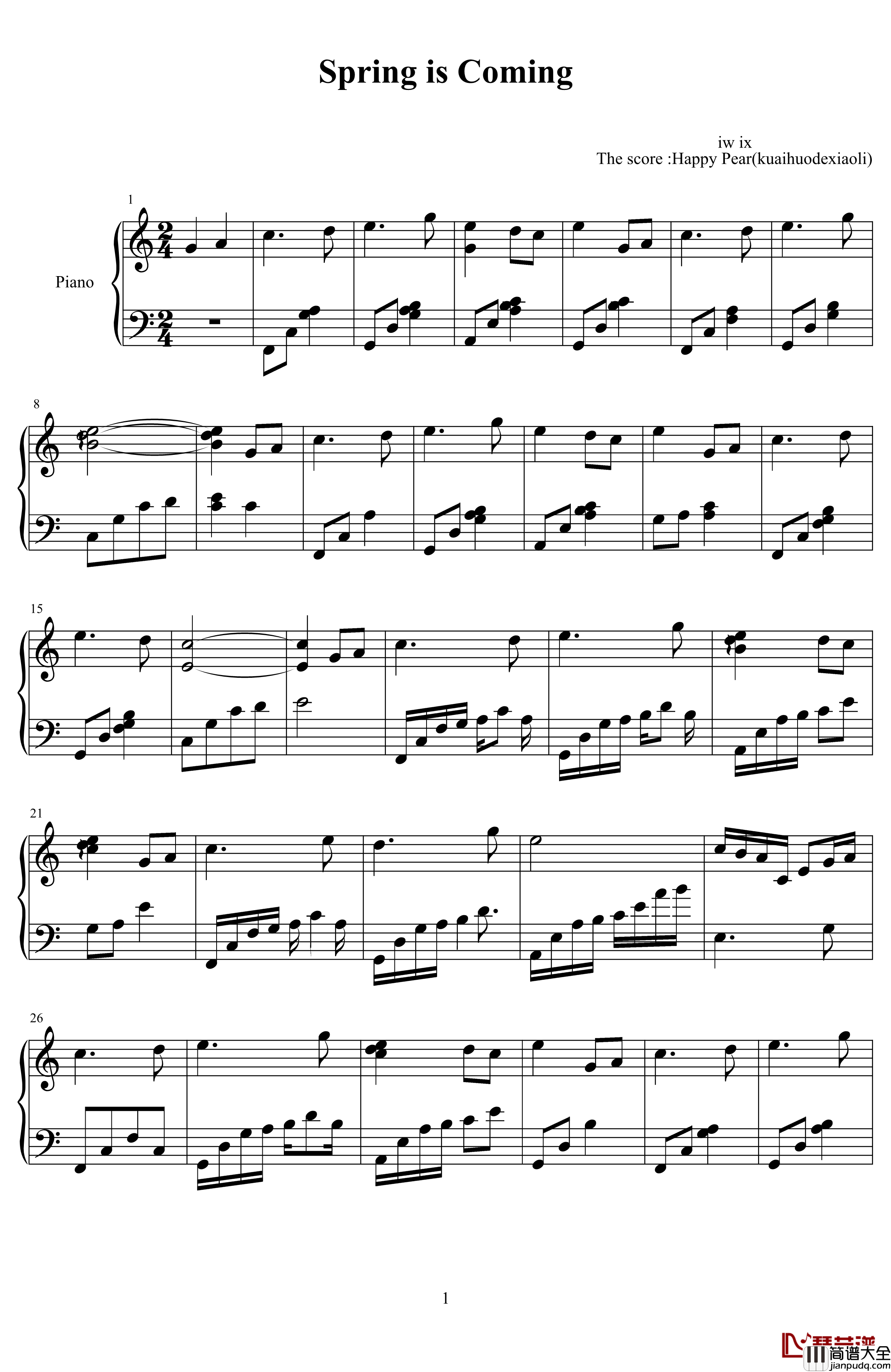 春来钢琴谱_iw_ix