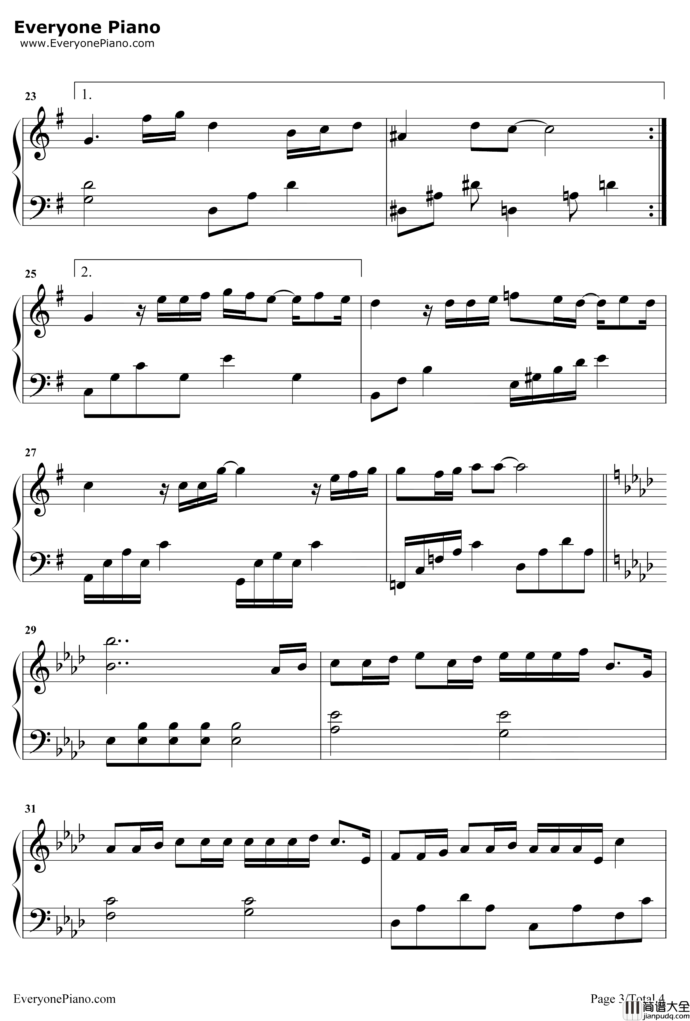 爱不由我钢琴谱_尤长靖_亲爱的热爱的插曲