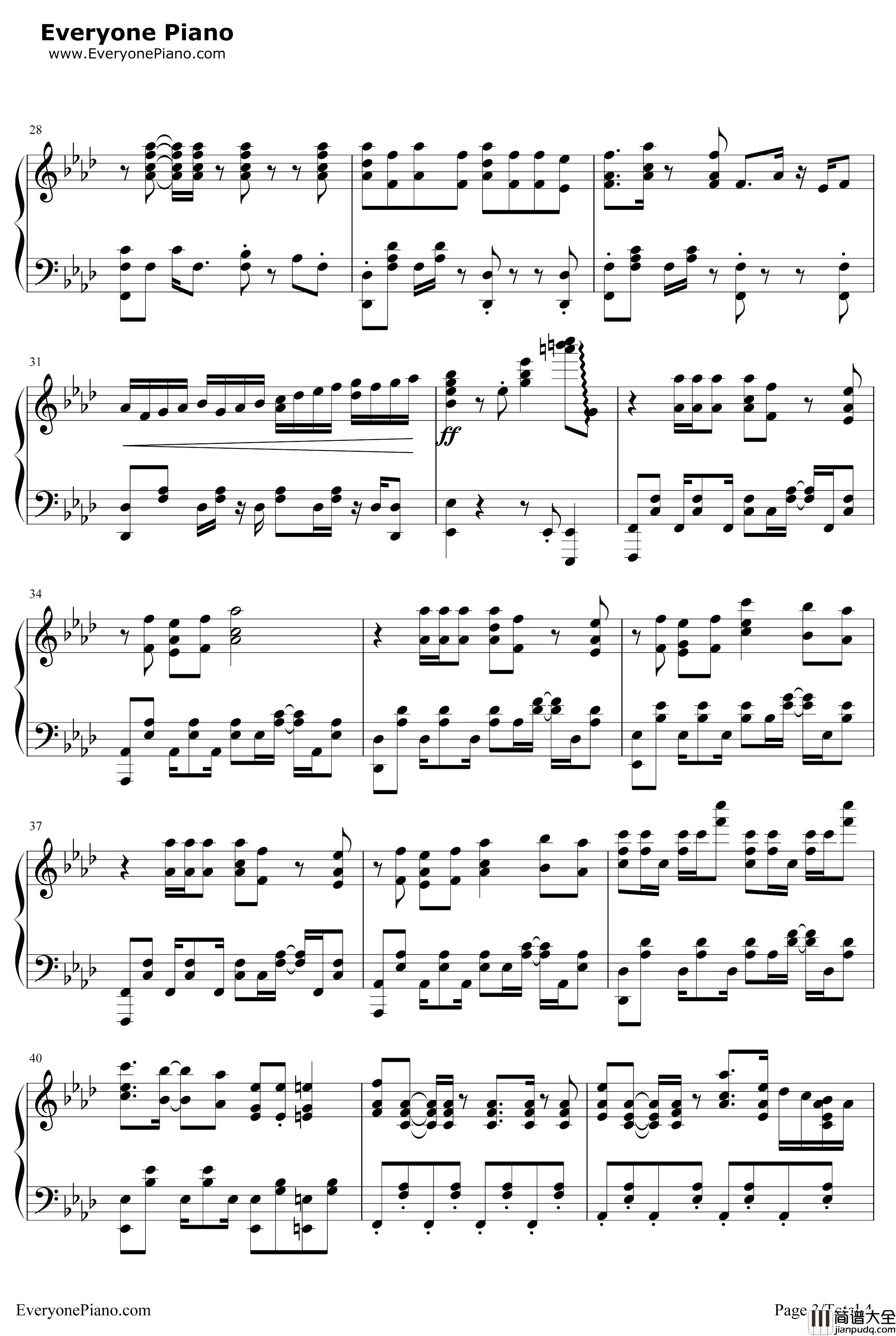 お願いマッスル钢琴谱_ファイルーズあい石川界人_流汗吧健身少女OP