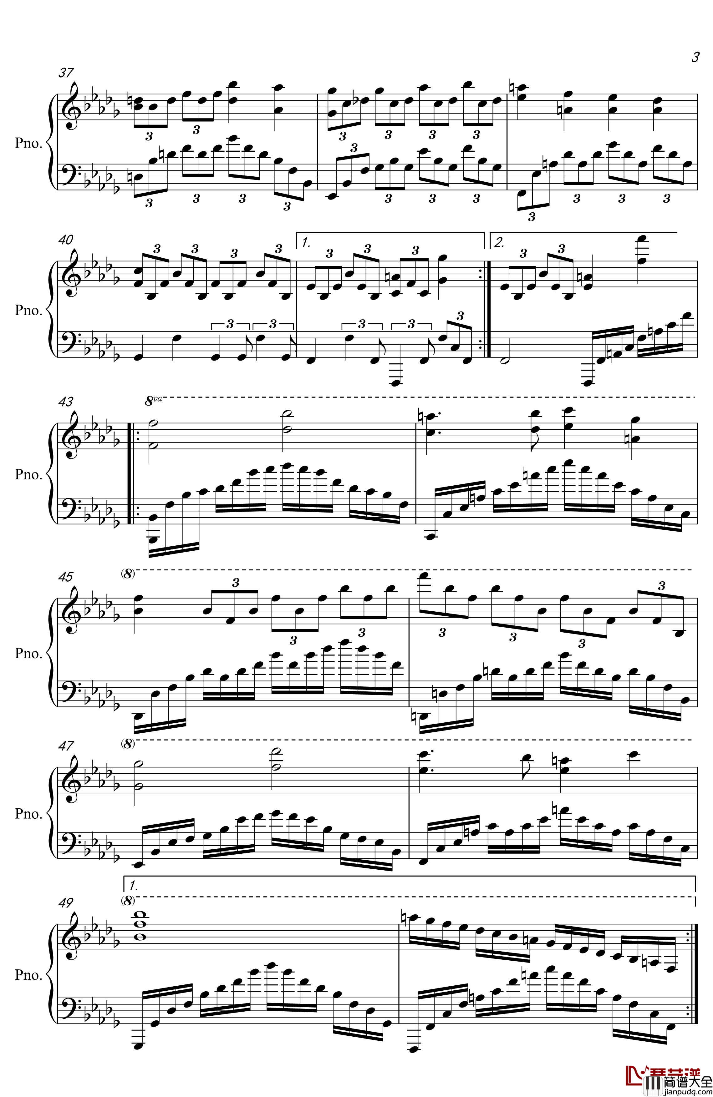 オバアチャン_破壊钢琴谱_尼尔机械纪元