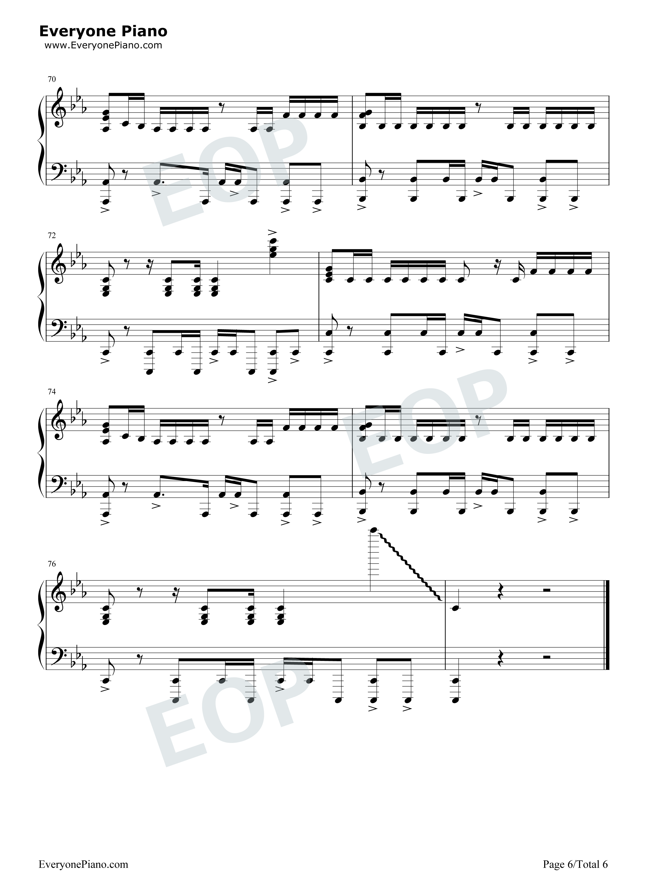 Side_Effects钢琴谱_The_Chainsmokers_Emily_Warren