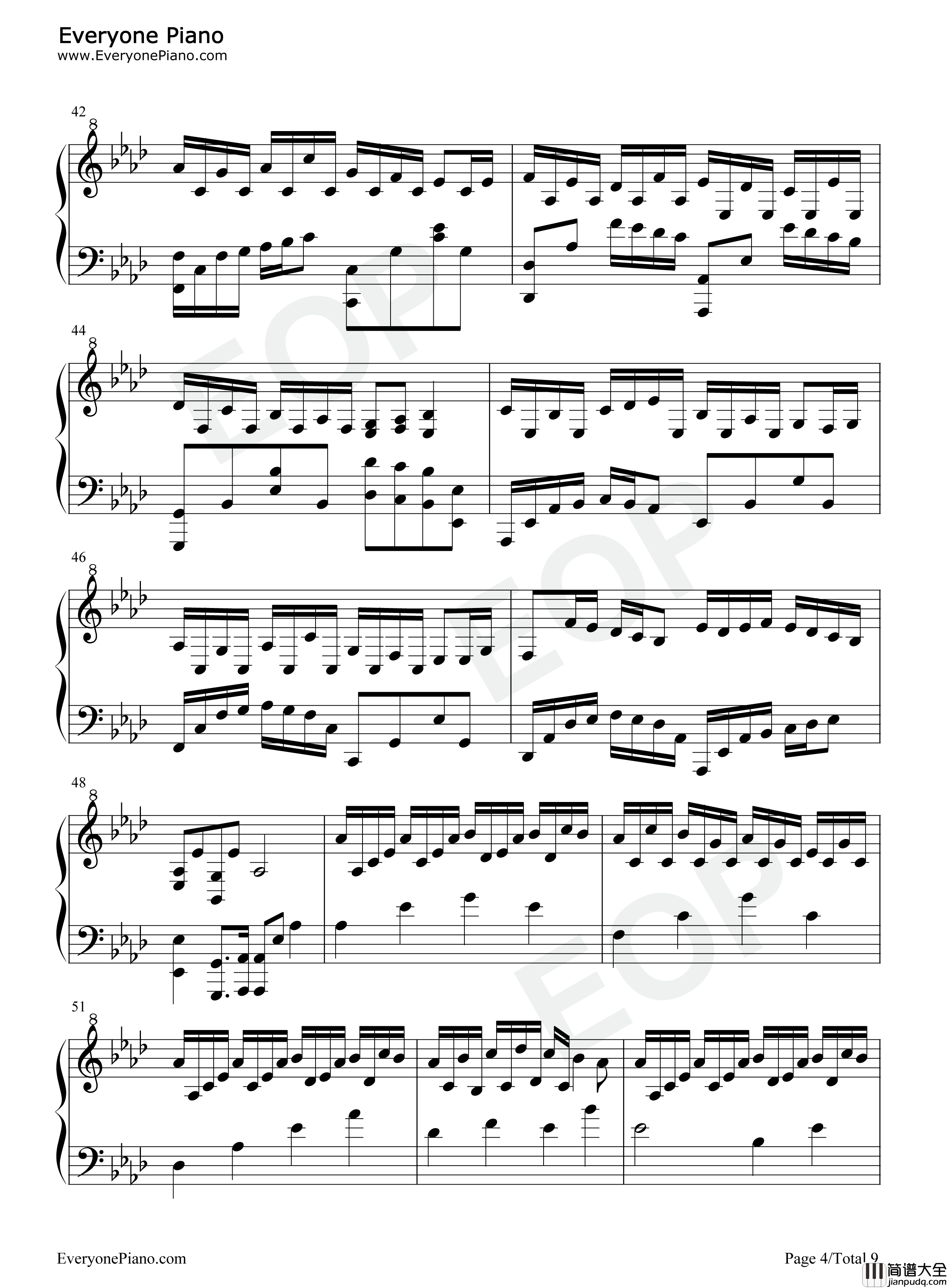 花之舞钢琴谱_DJ_OKAWARI