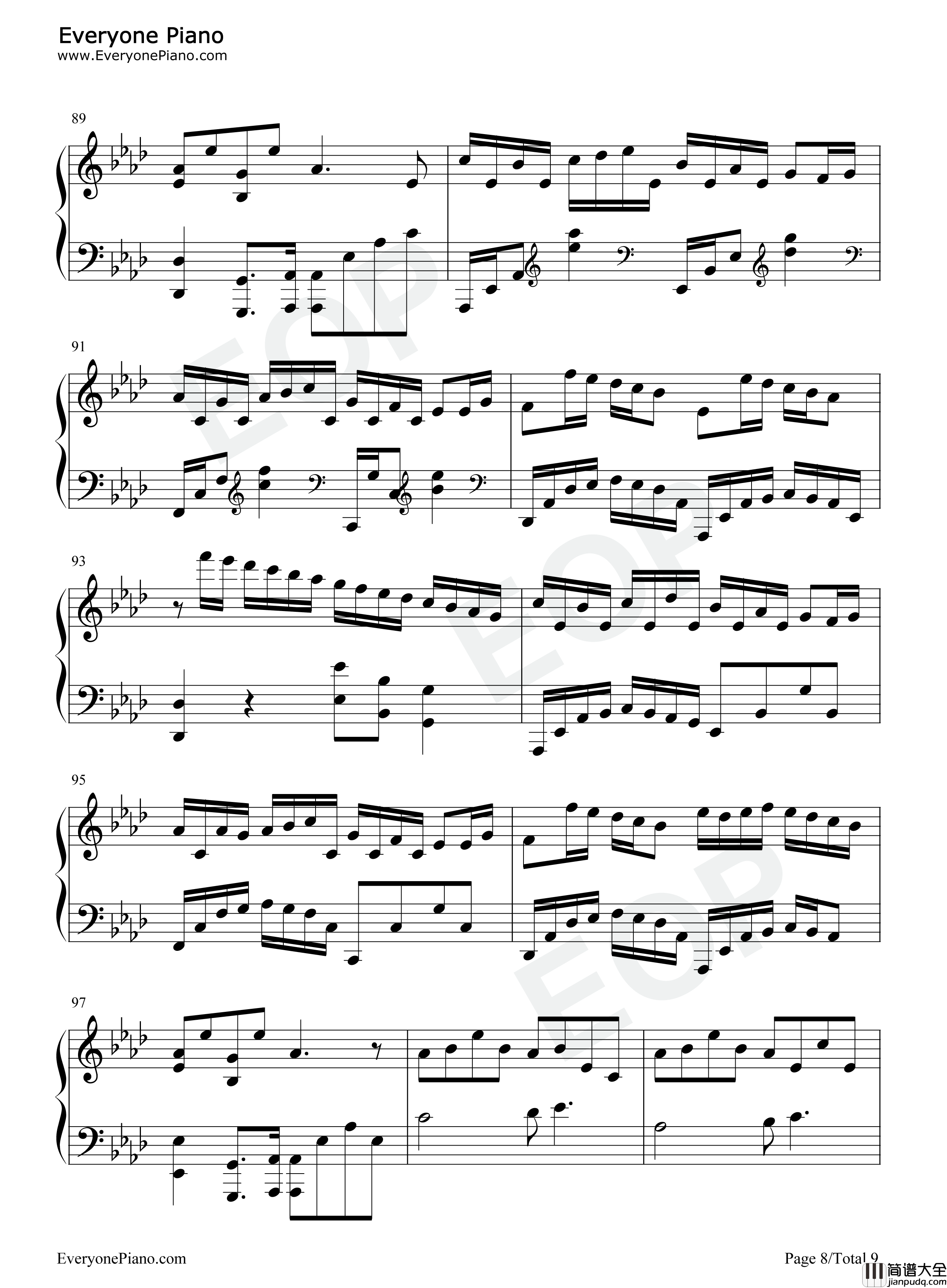 花之舞钢琴谱_DJ_OKAWARI