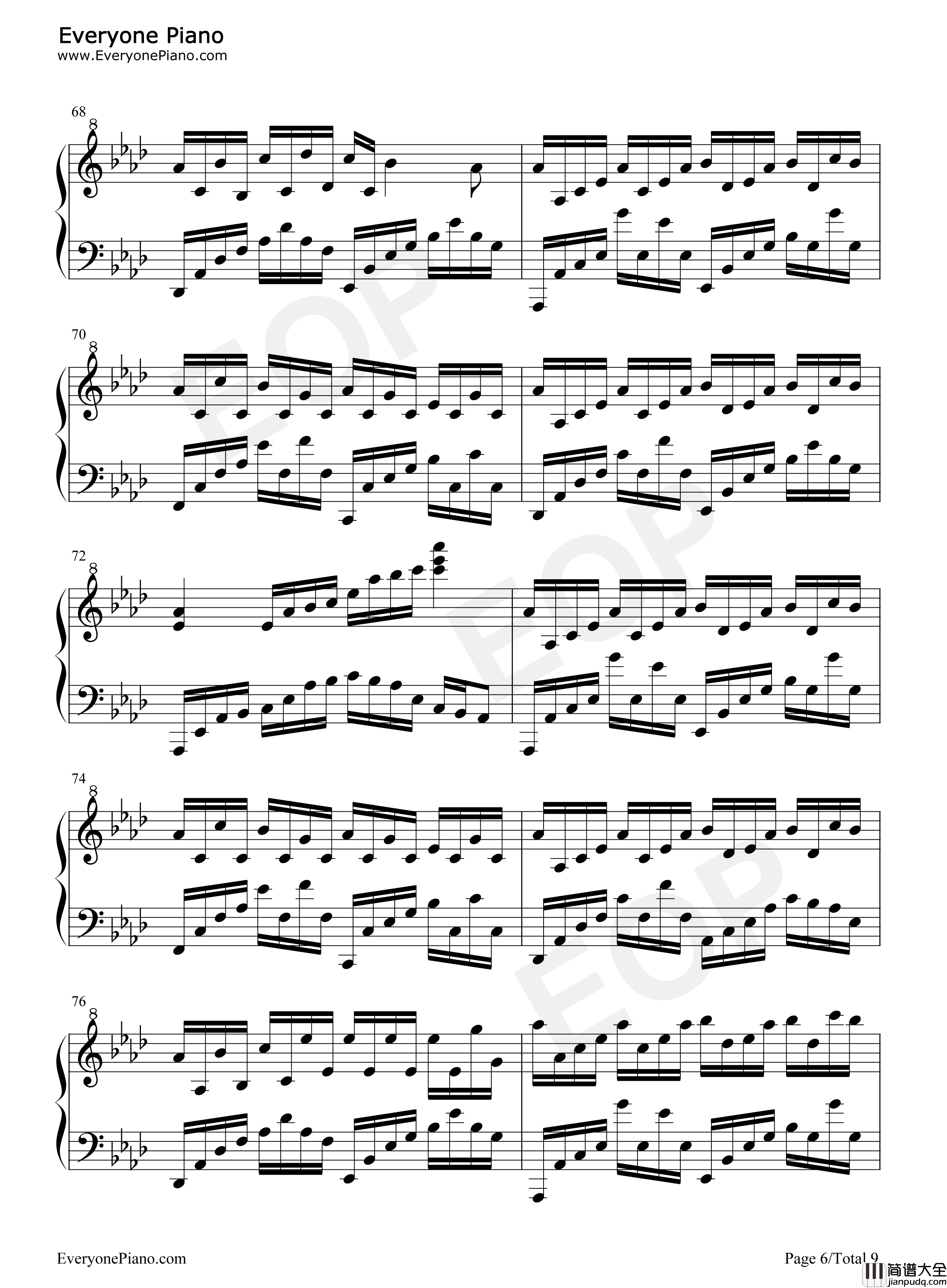 花之舞钢琴谱_DJ_OKAWARI