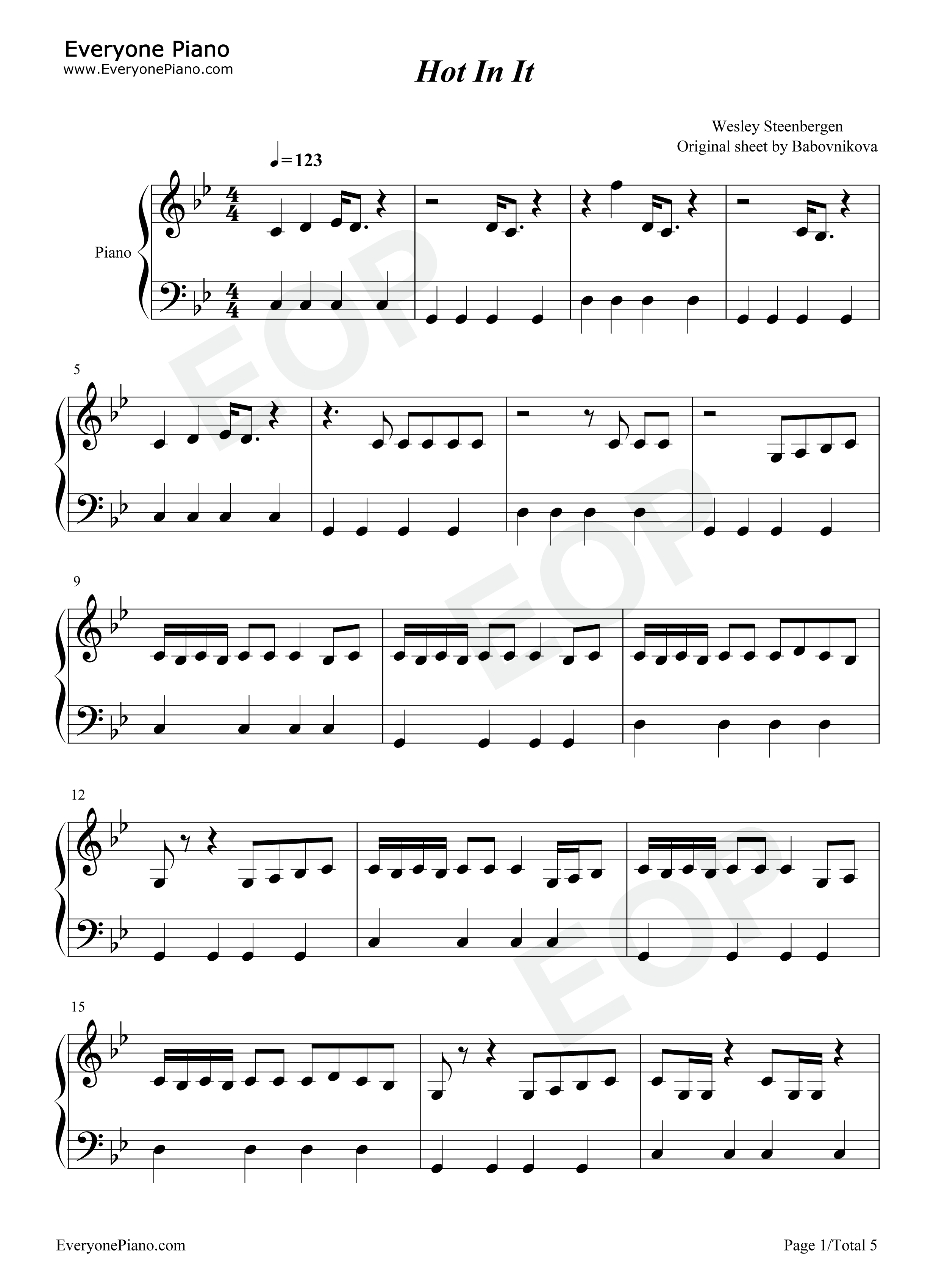 Hot_In_It钢琴谱_Tiësto_Charli_XCX