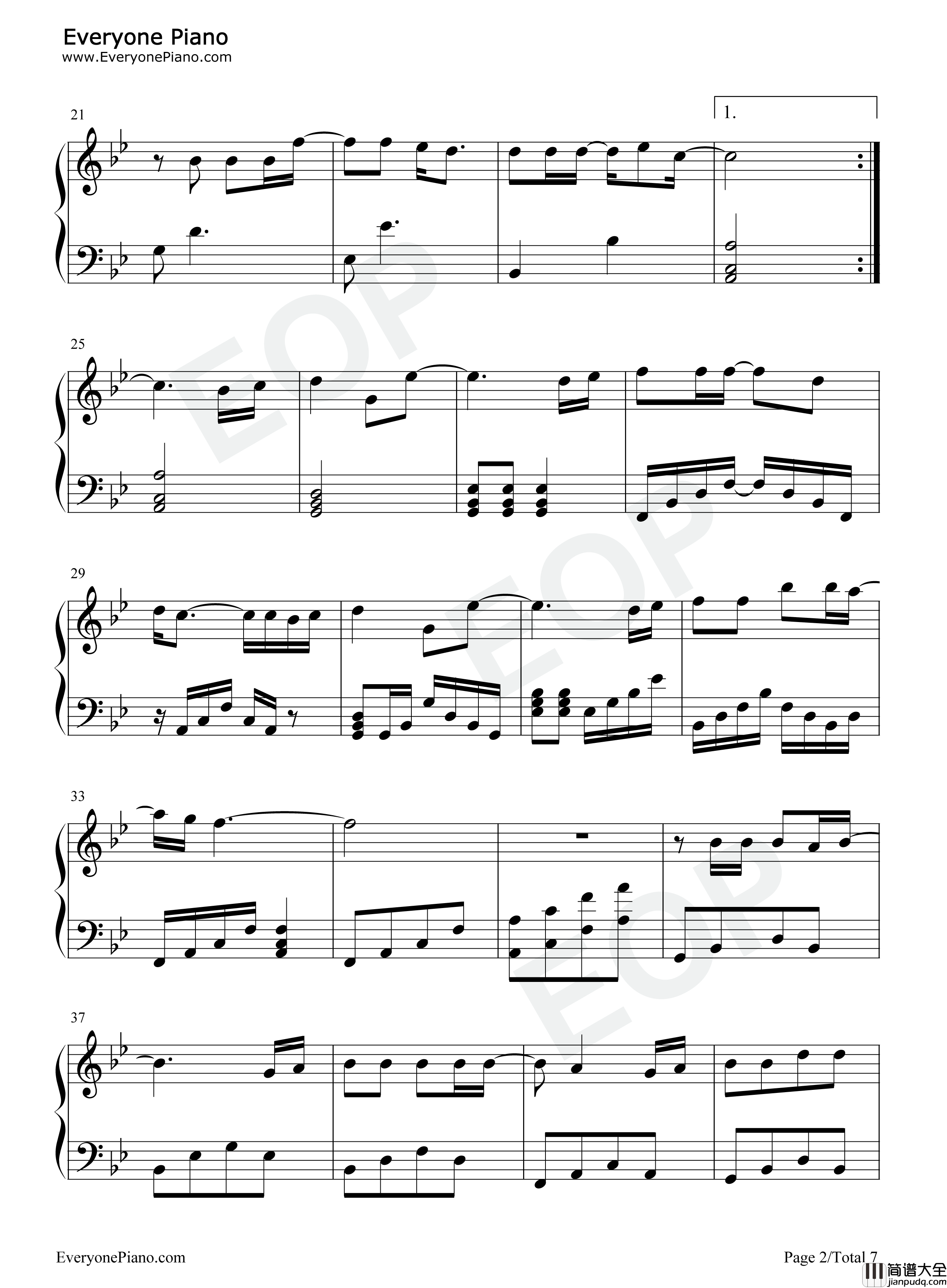 Suddenly钢琴谱_金宝京