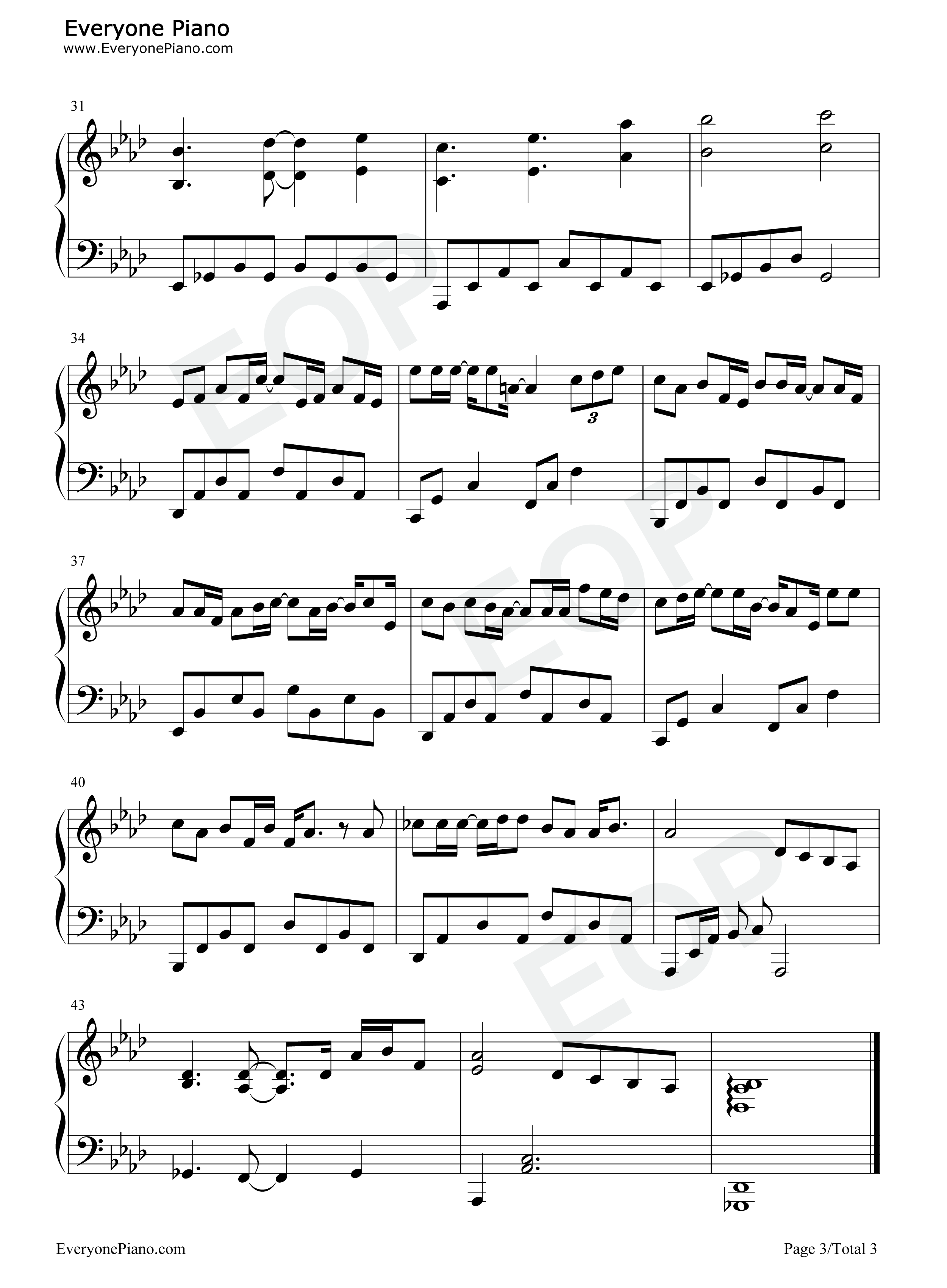 一样的月光钢琴谱_徐佳莹