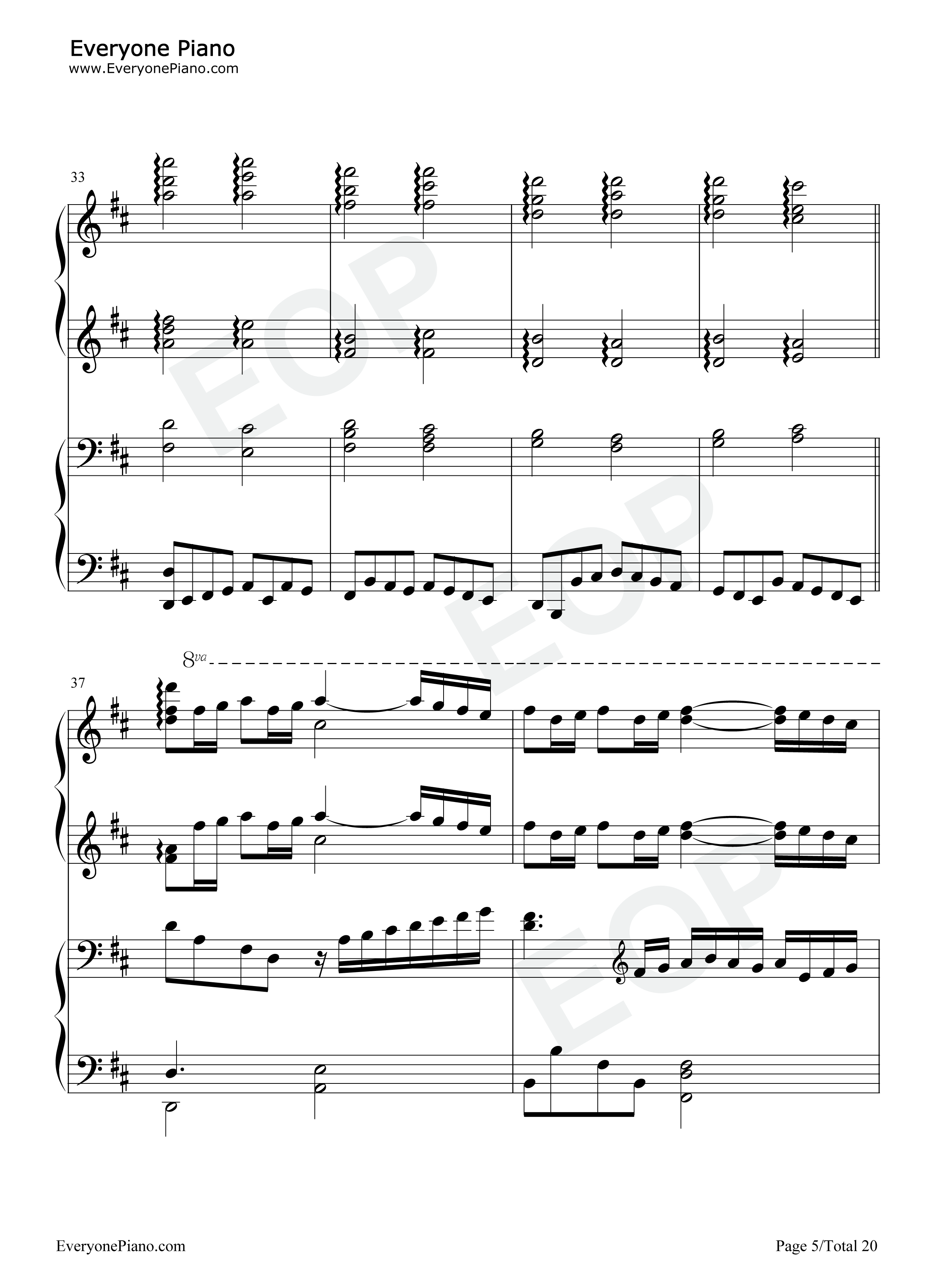 卡农钢琴谱_帕赫贝尔