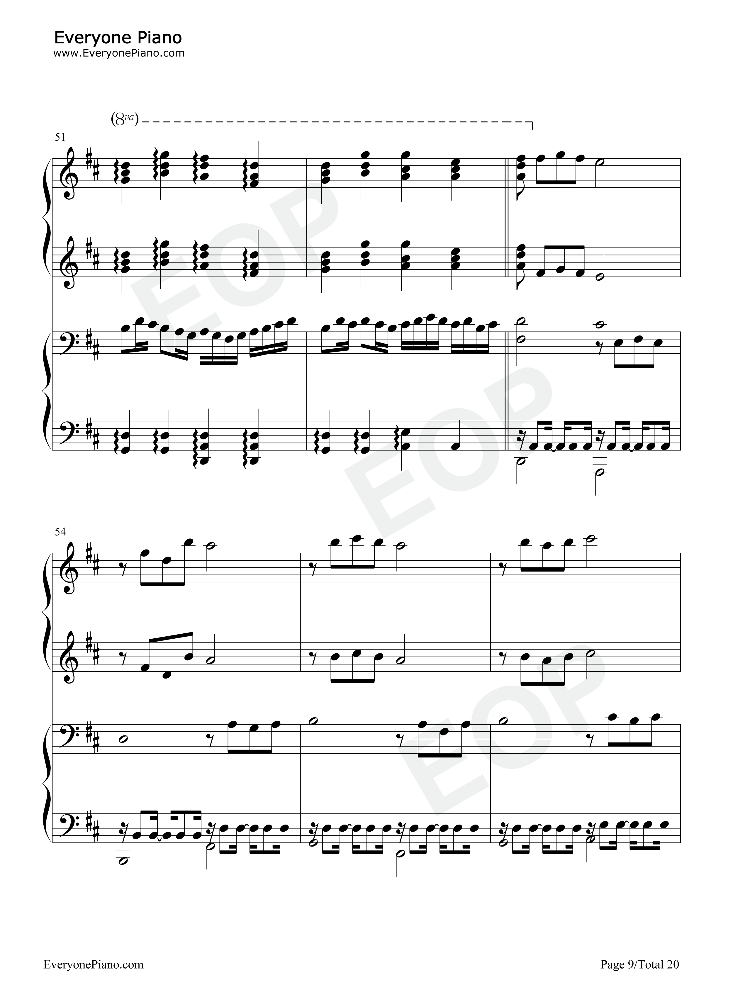 卡农钢琴谱_帕赫贝尔