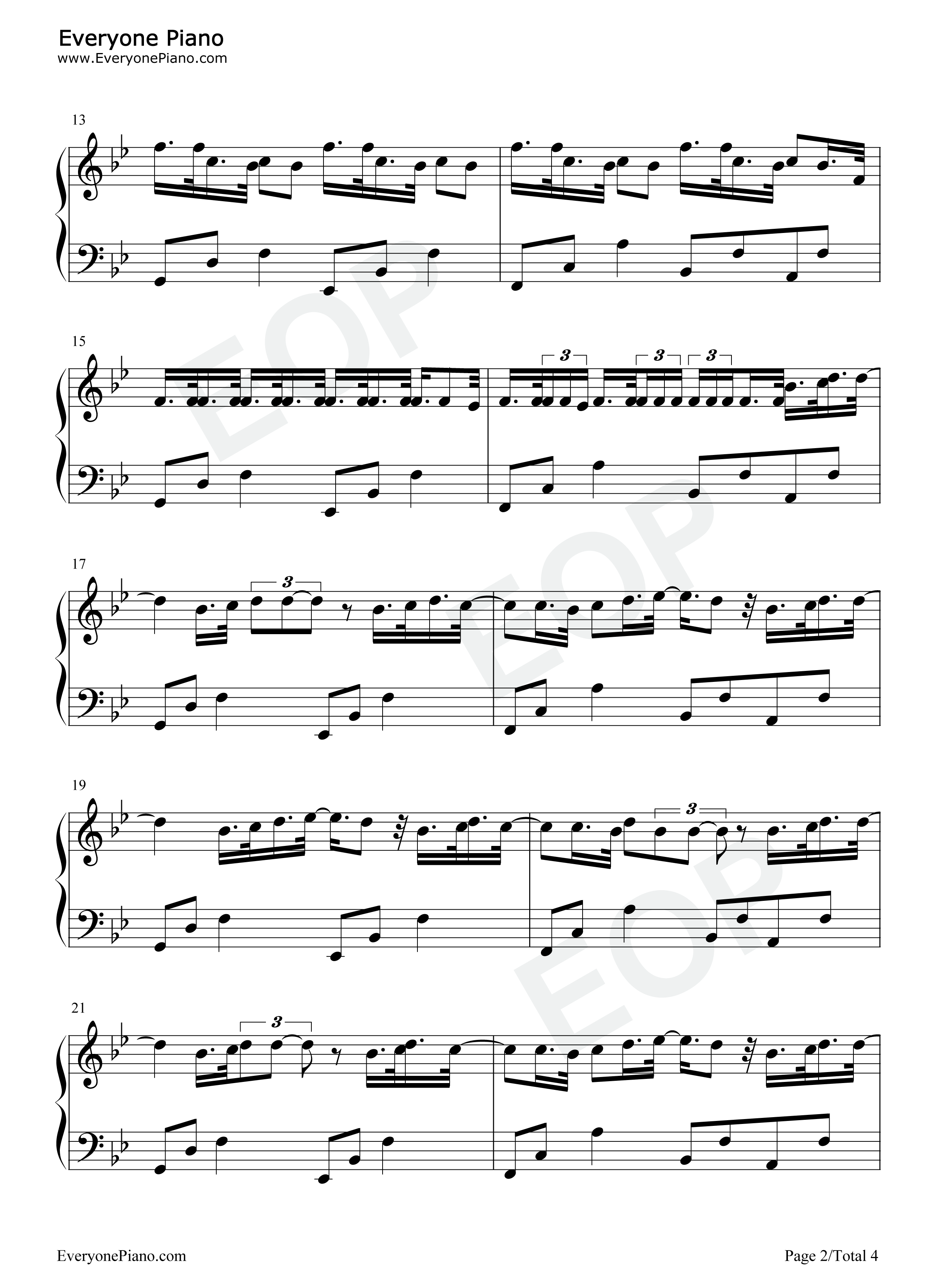 粉色海洋钢琴谱_周杰伦