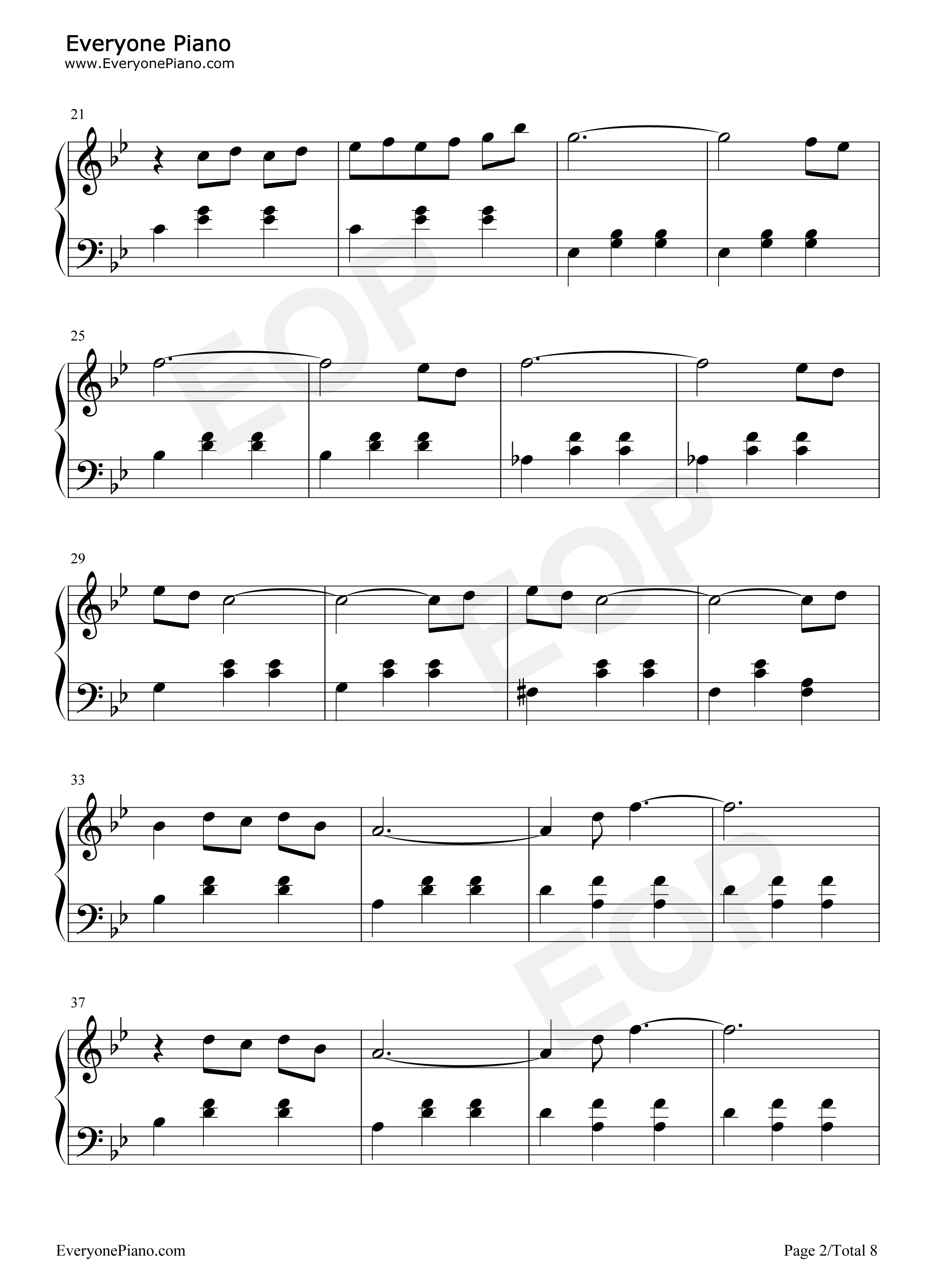 Bluebird钢琴谱_Alexis_Ffrench