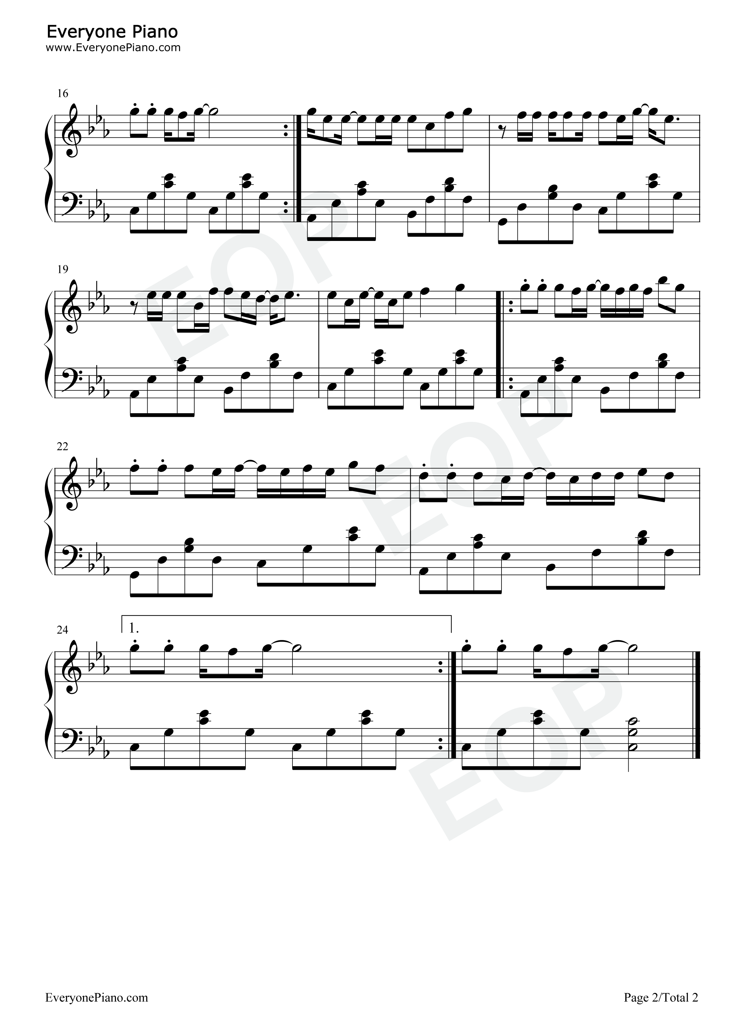 爱是无畏的冒险钢琴谱_程今