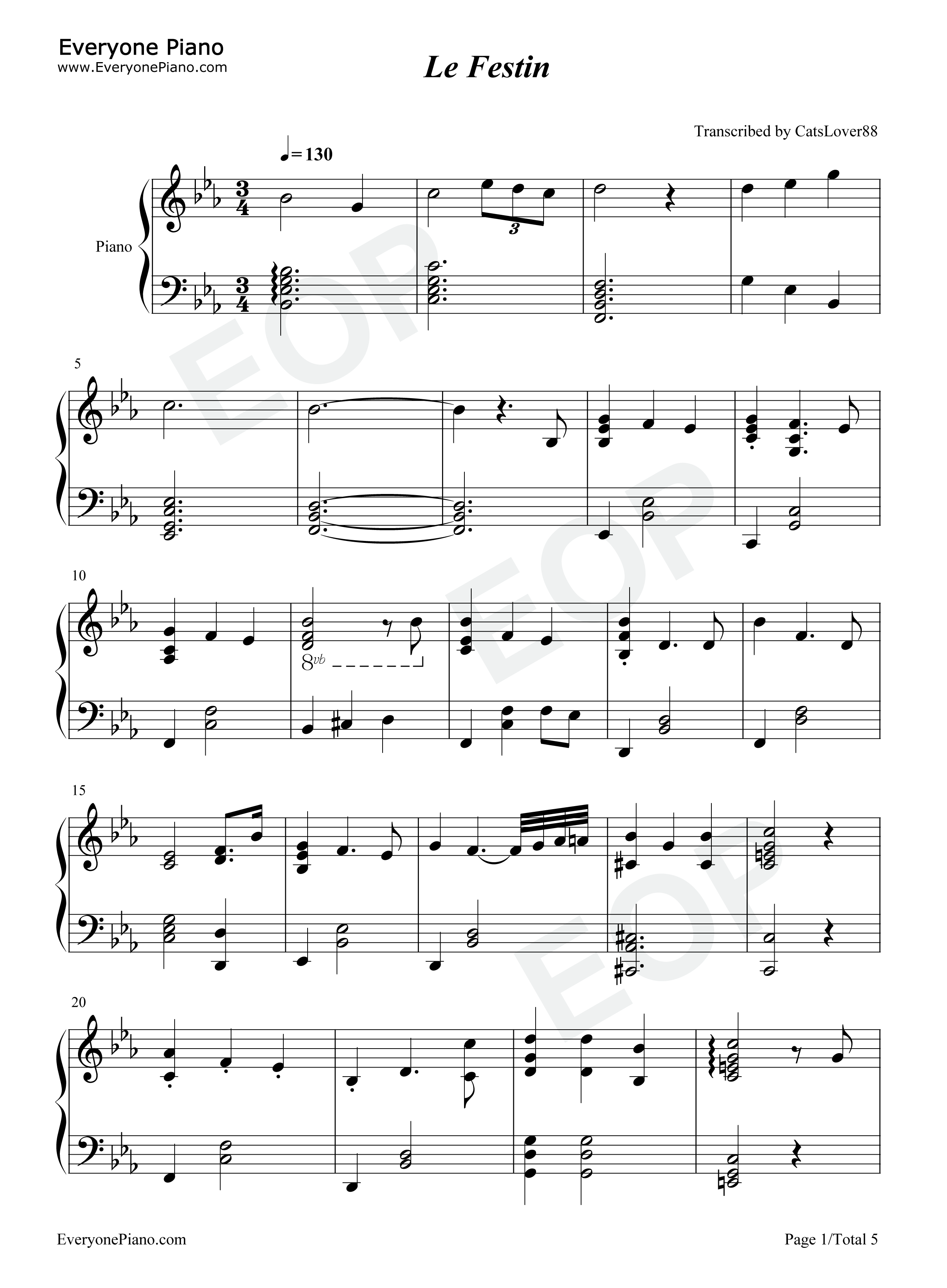 Le_Festin钢琴谱_Camille