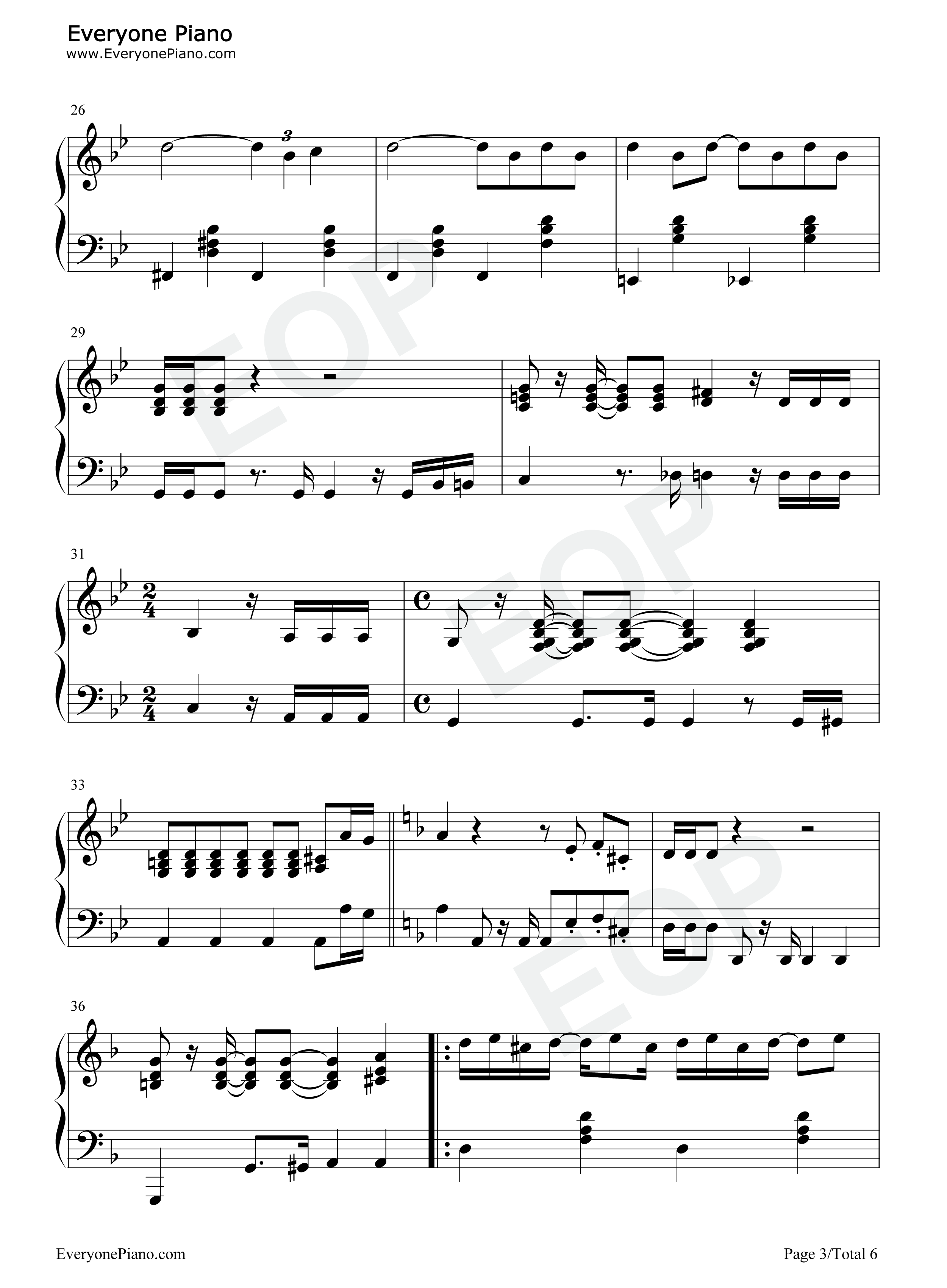 托卡塔曲钢琴谱_巴赫