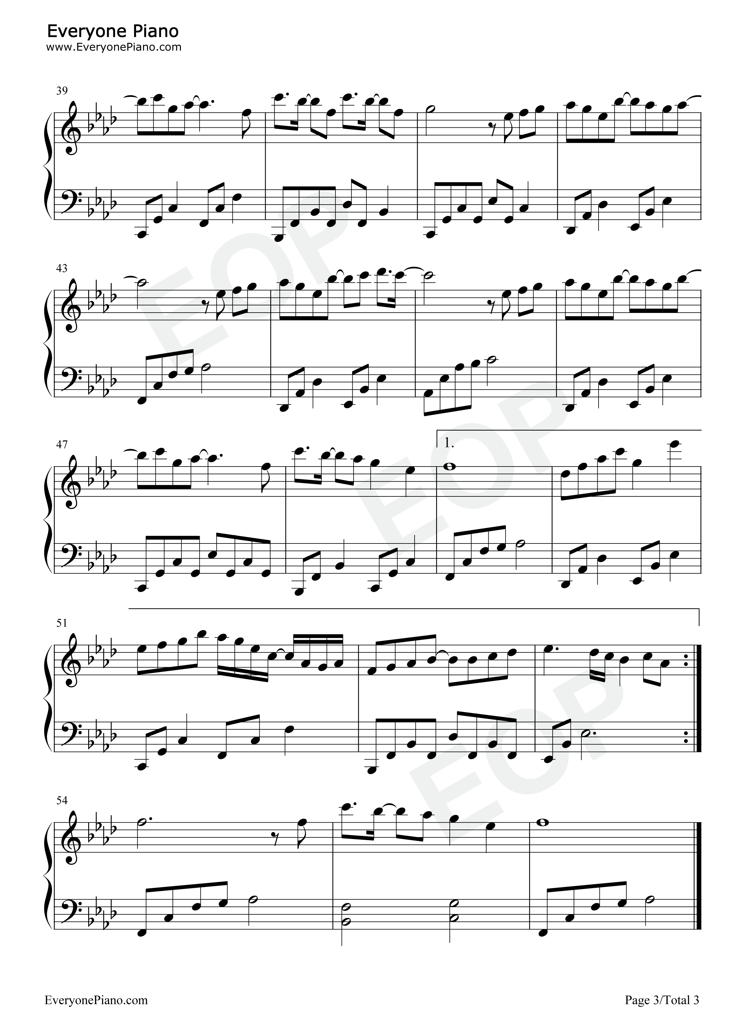 我曾遇到一束光钢琴谱_叶斯淳