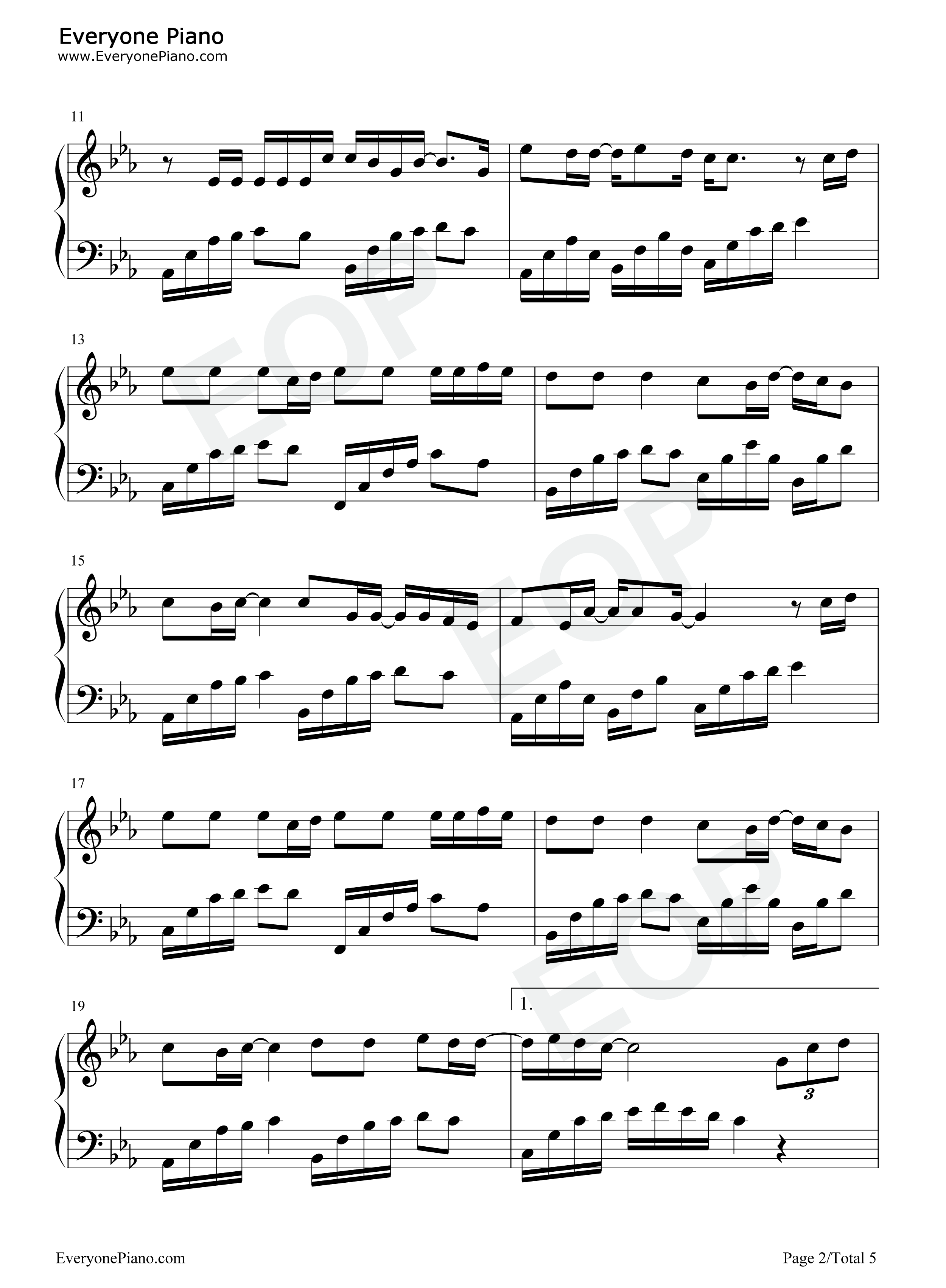 原谅我一次钢琴谱_欢子