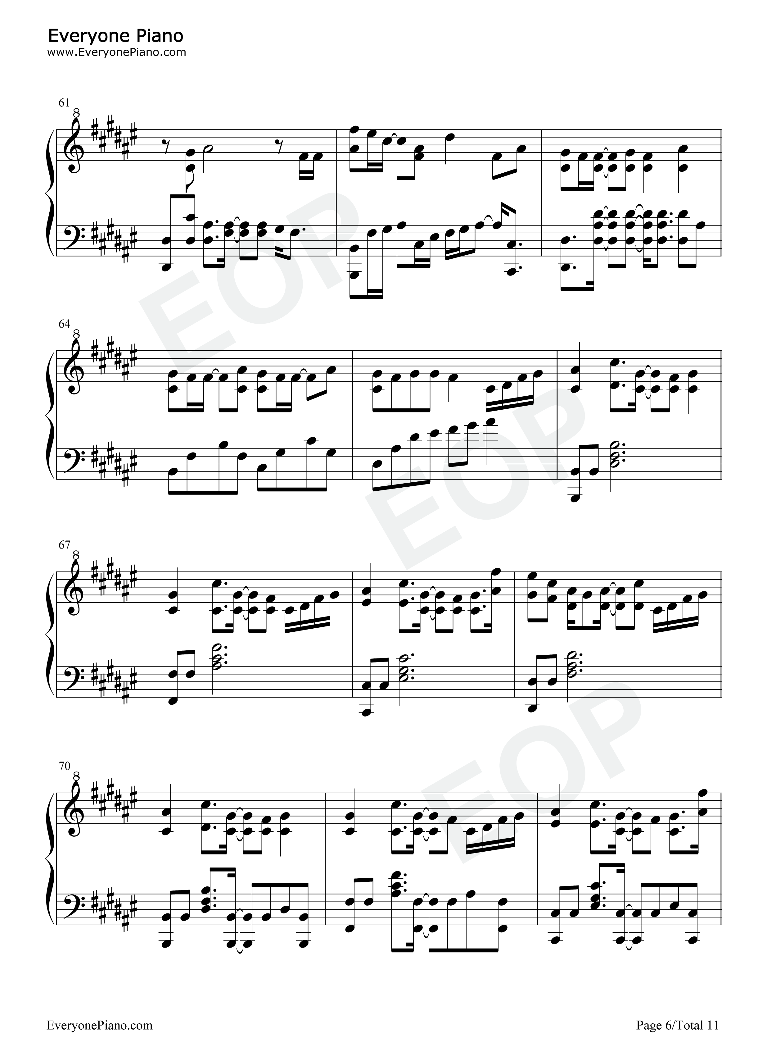 花女钢琴谱_花譜_花谱