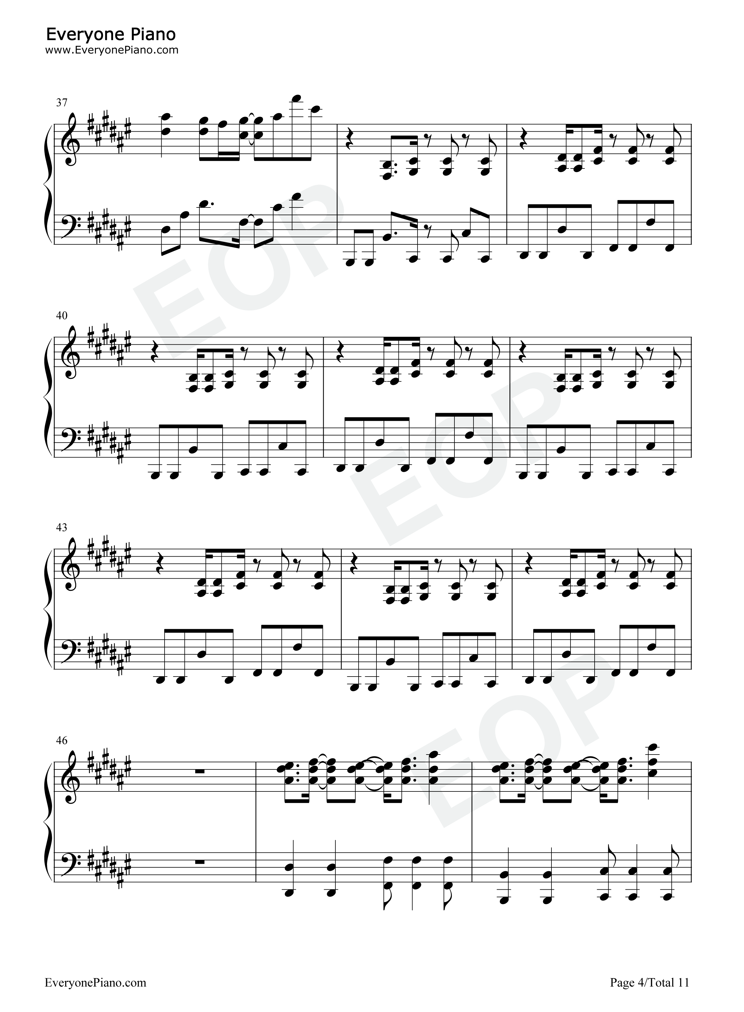 花女钢琴谱_花譜_花谱