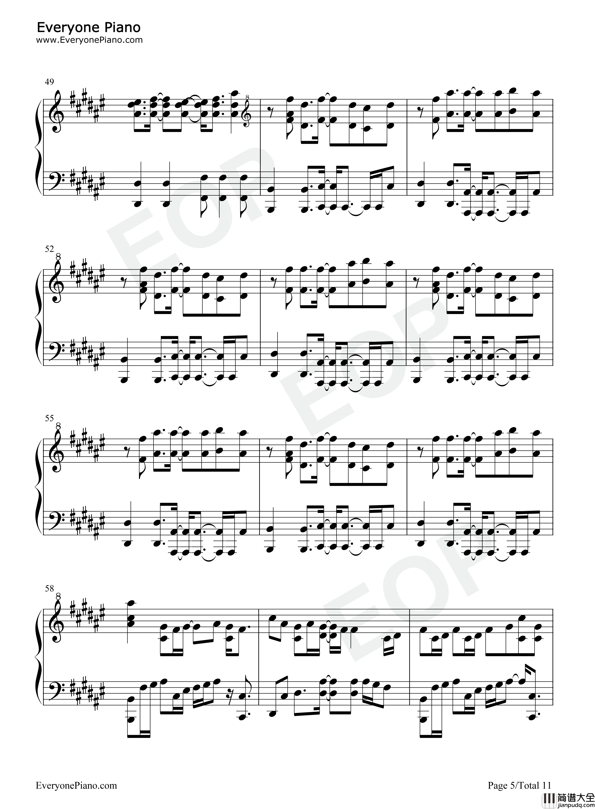 花女钢琴谱_花譜_花谱