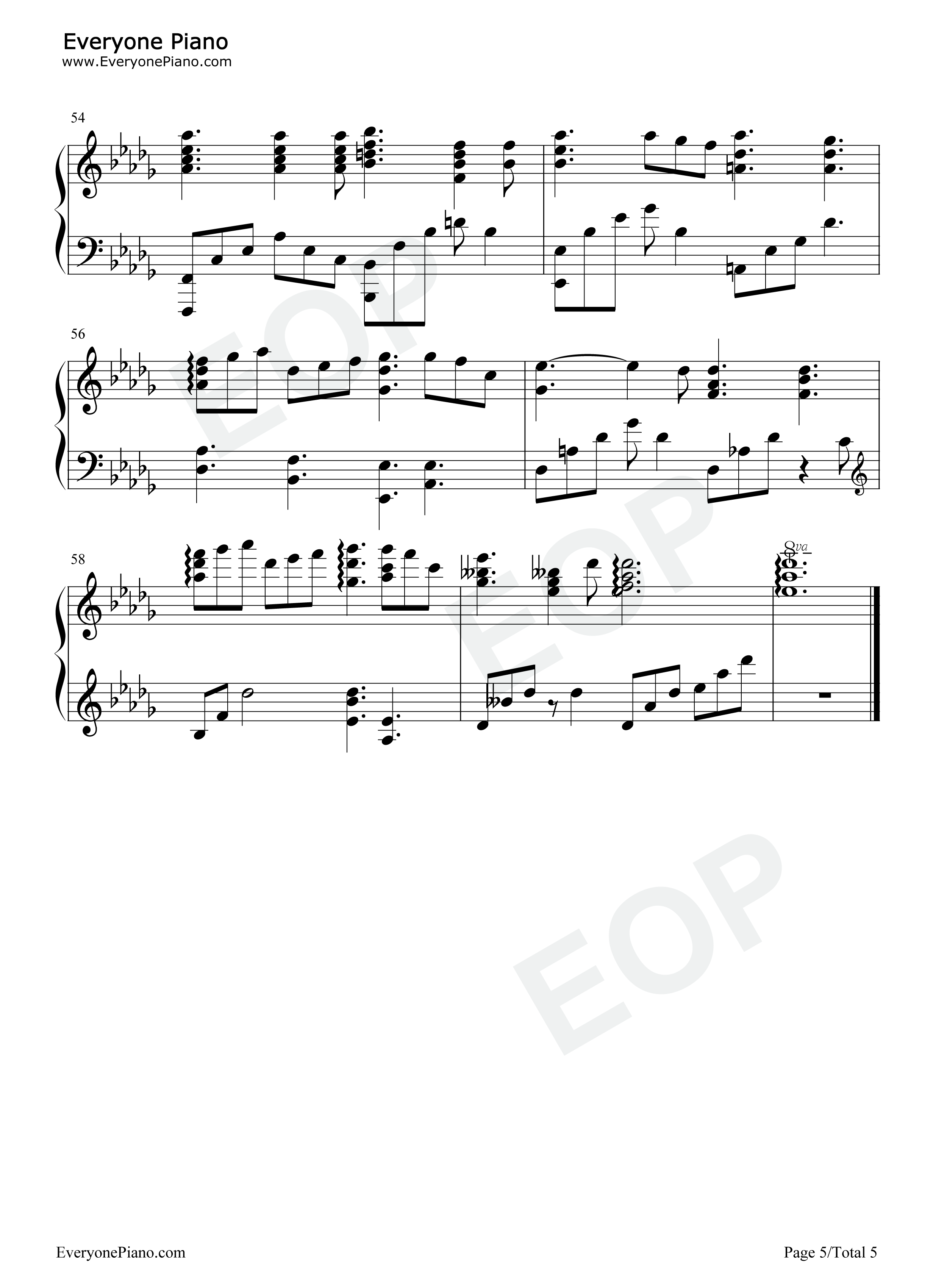 时代钢琴谱_中岛美雪