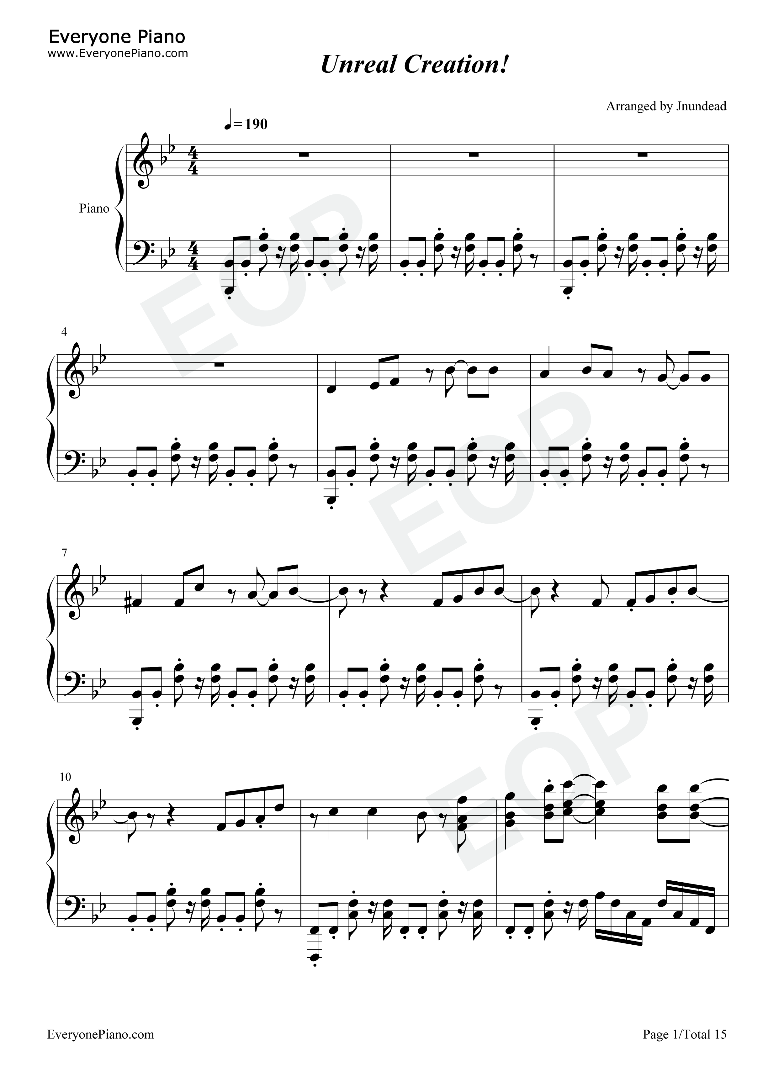 Unreal_Creation钢琴谱_樱川惠