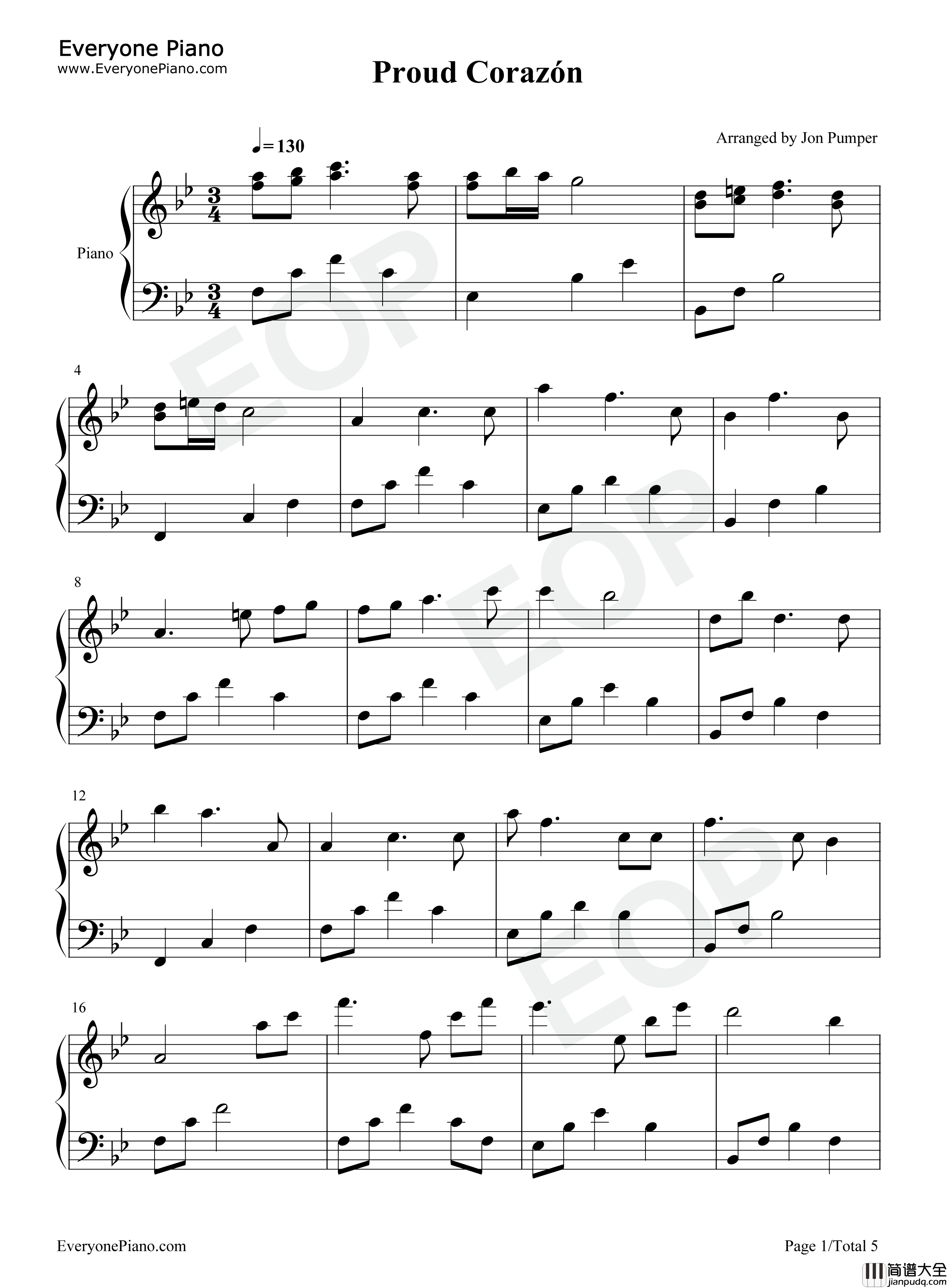 Proud_Corazon钢琴谱_Germaine_Franco