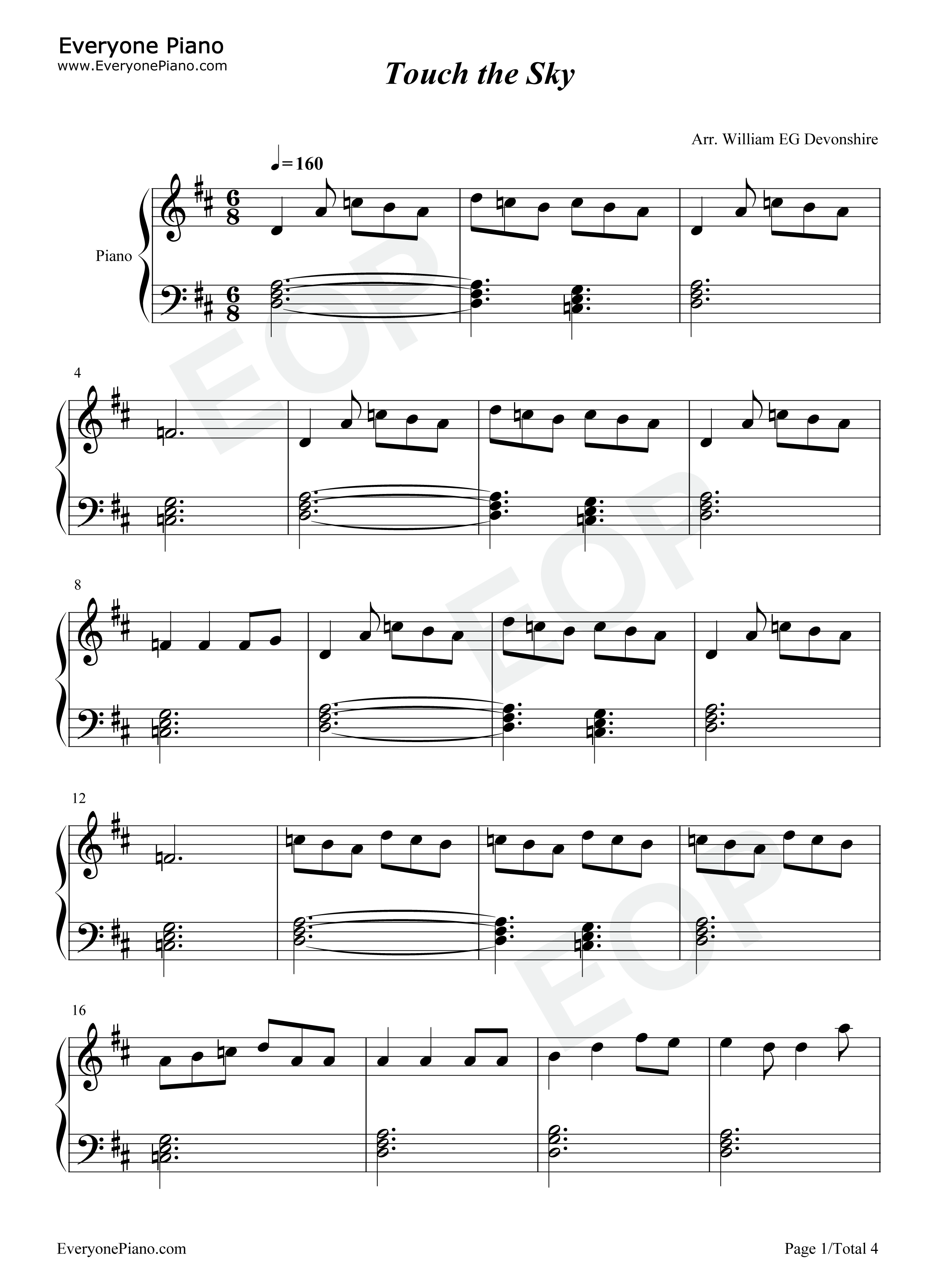 Touch_the_Sky钢琴谱_Julie_Fowlis