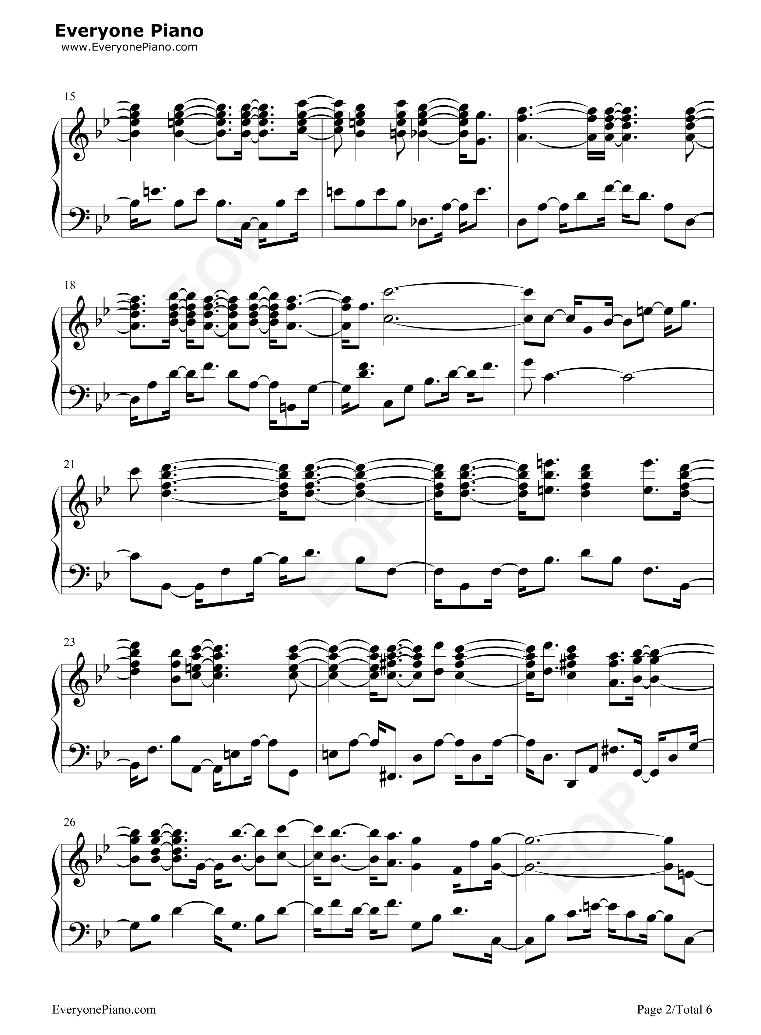 淡紫色的花束钢琴谱_理查德·克莱德曼