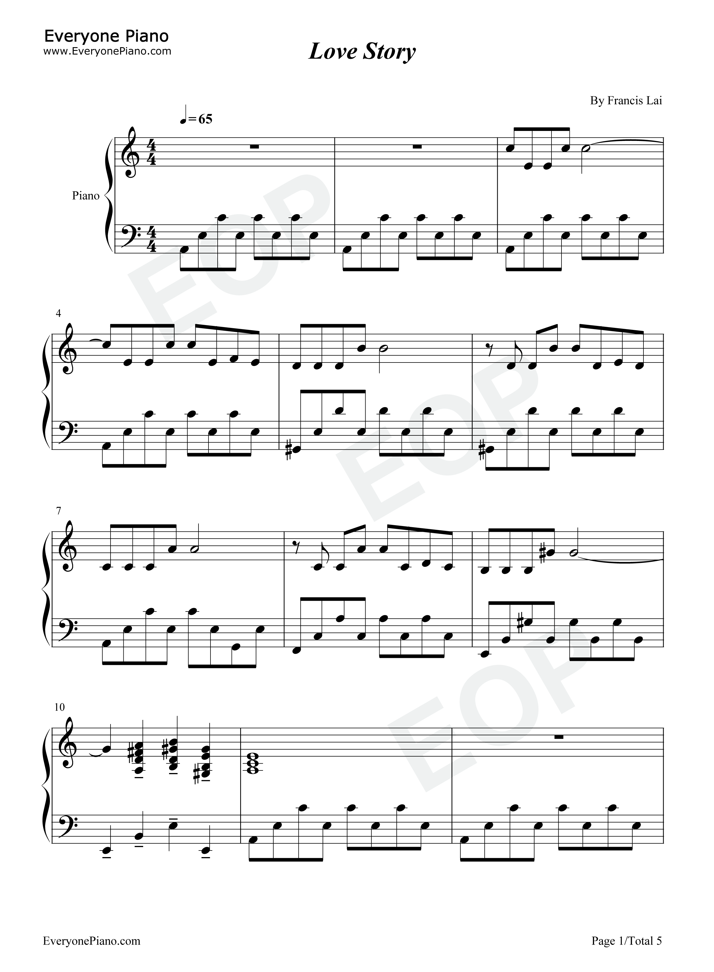 Love_Story钢琴谱_理查德·克莱德曼