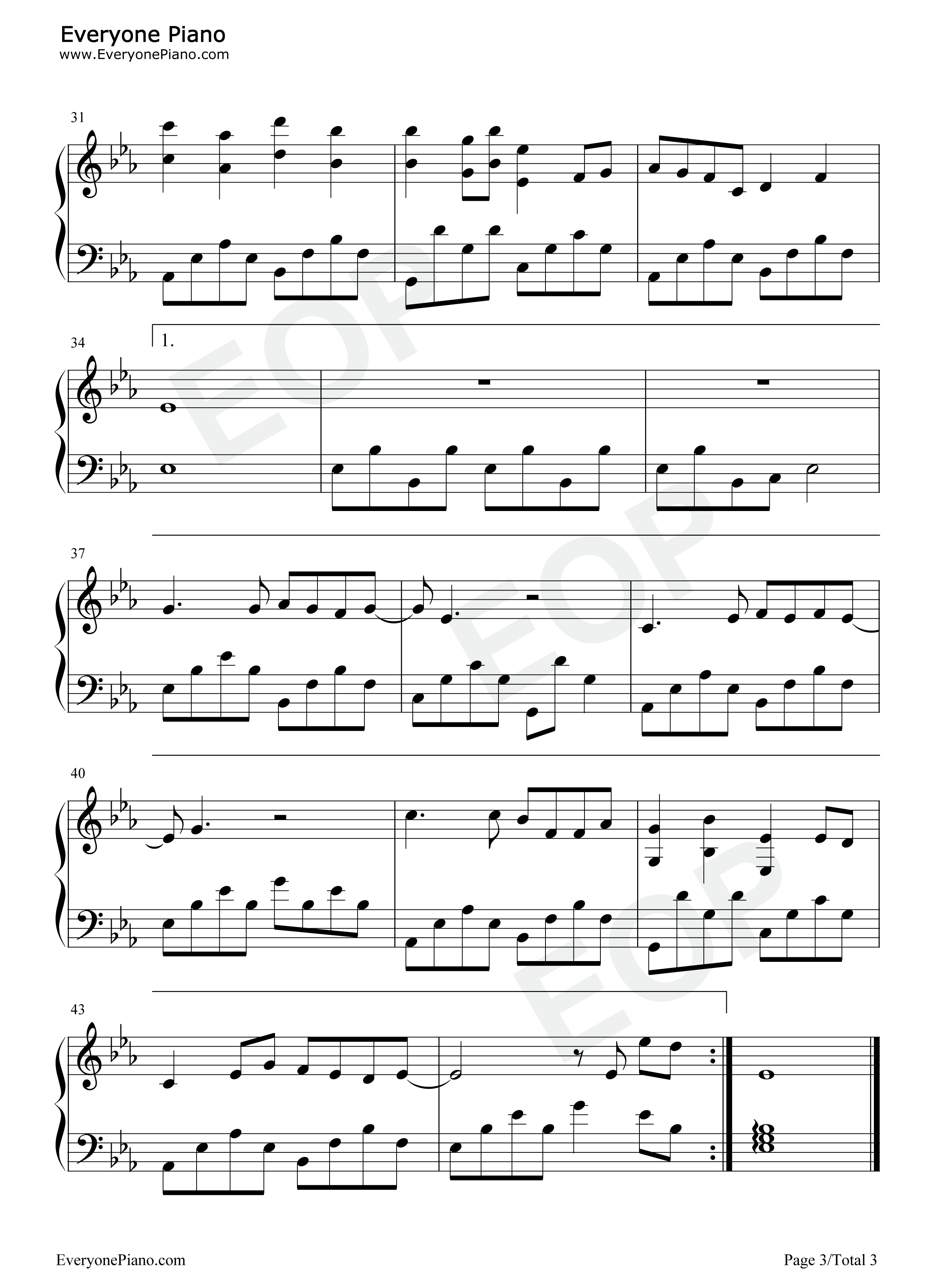 鸽子钢琴谱_徐秉龙