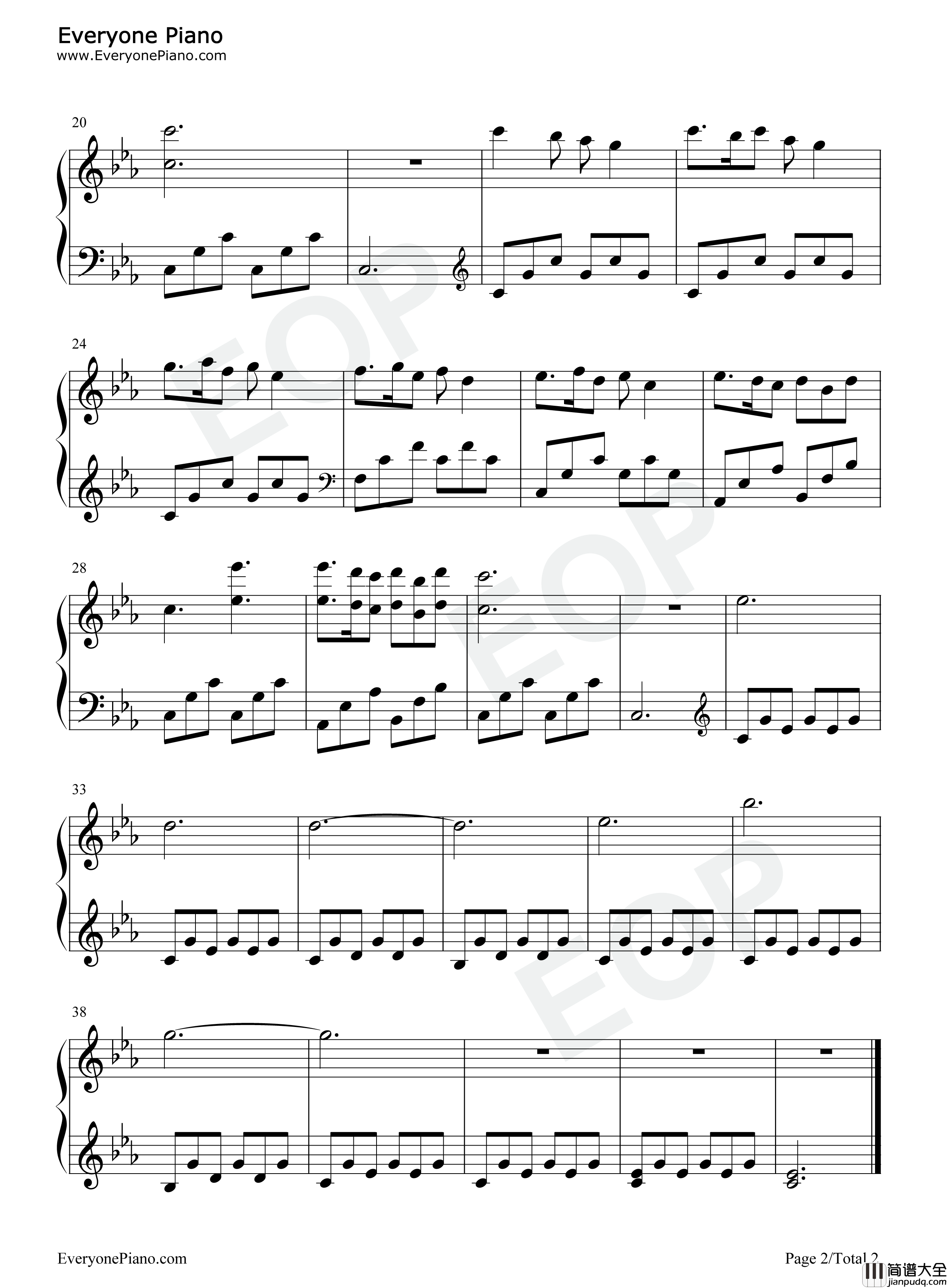 Jane_Maryam钢琴谱_Evgeny_Grinko