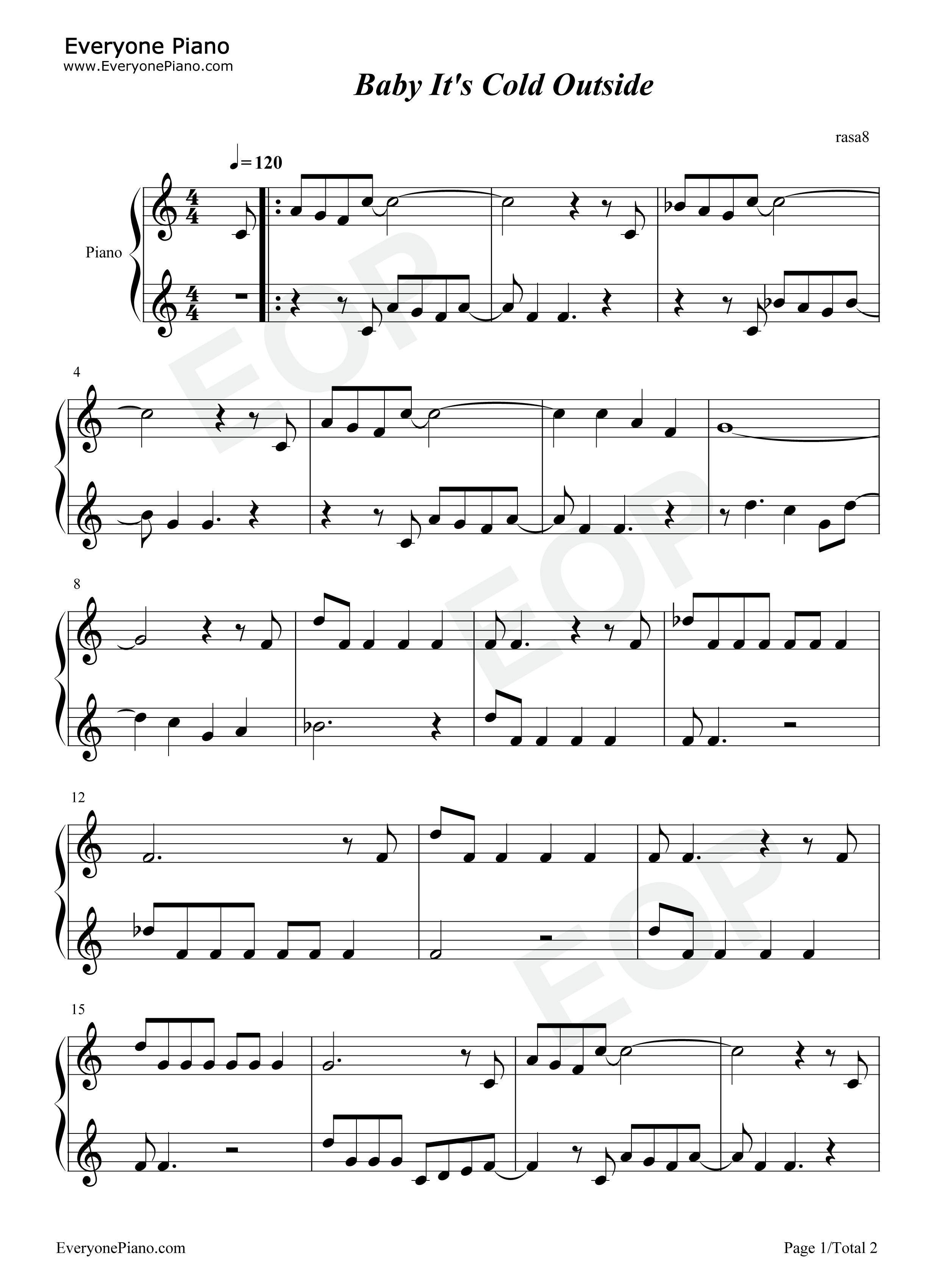 Baby_Its_Cold_Outside钢琴谱_Frank_Loesser