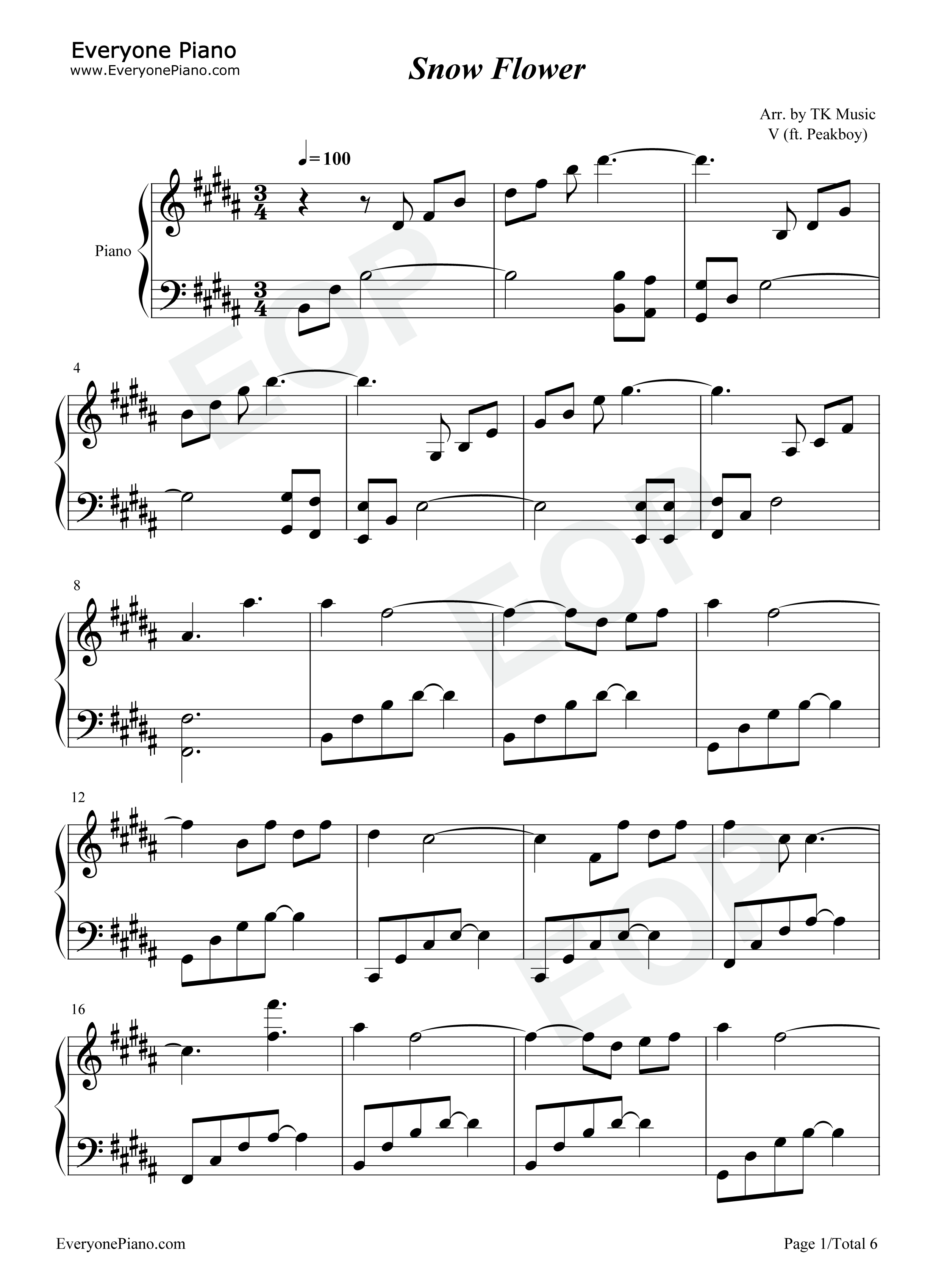 Snow_Flower钢琴谱_V_Peakboy