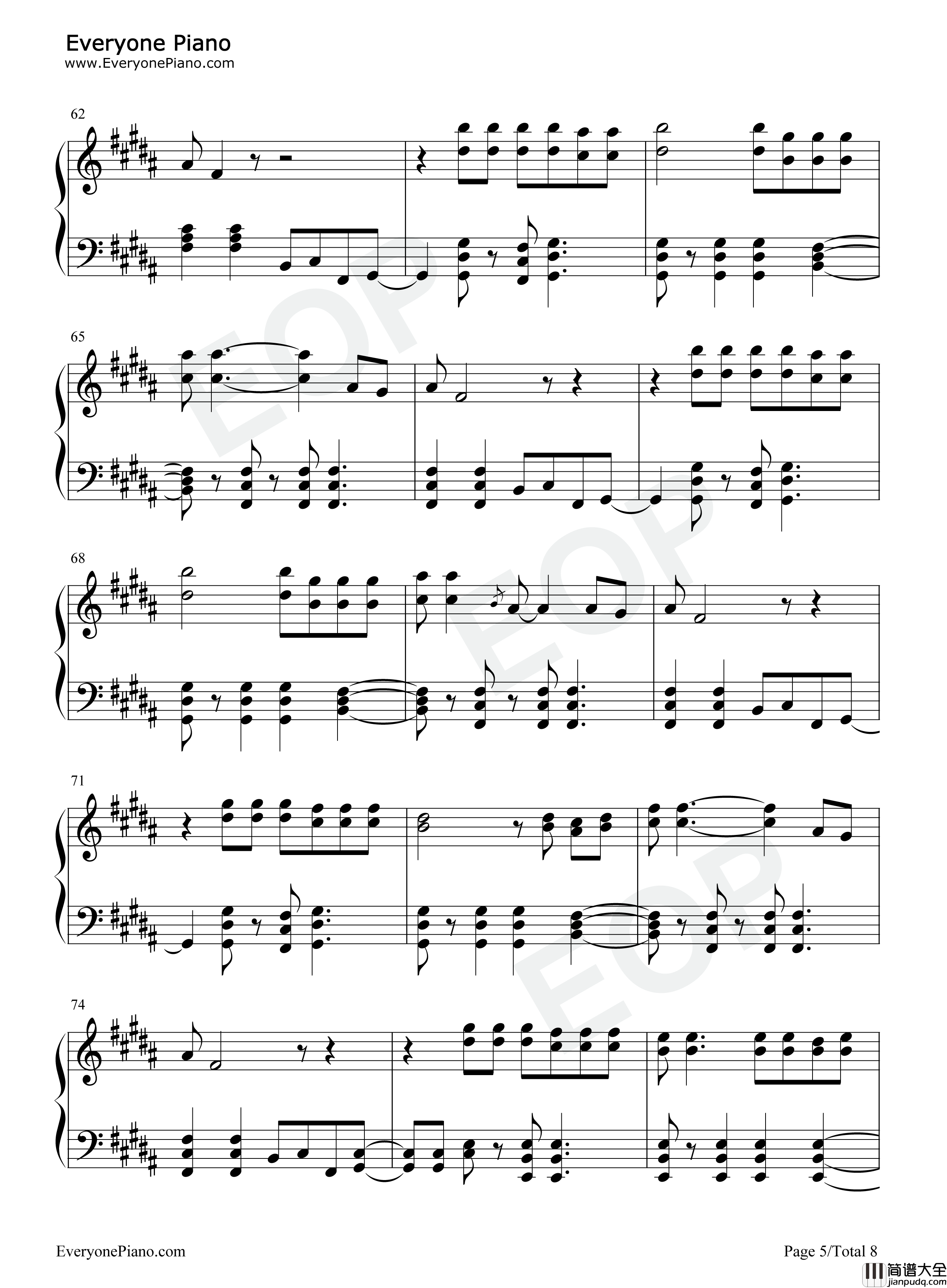 Mary_On_A_Cross钢琴谱_Ghost