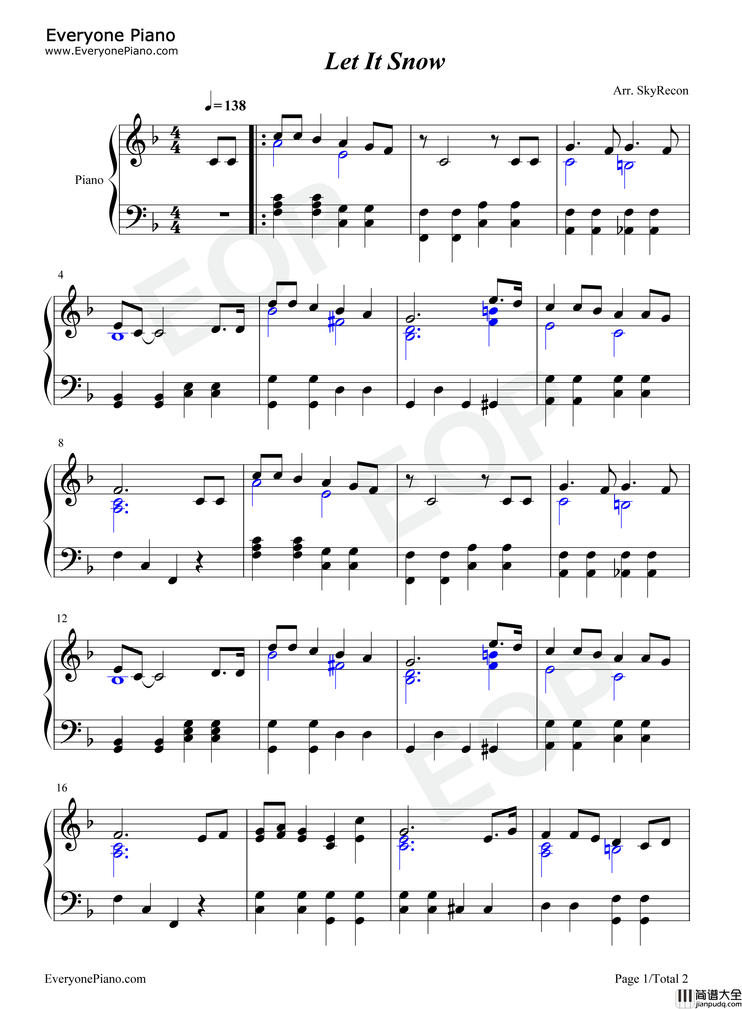 Let_It_Snow_Let_It_Snow_Let_It_Snow钢琴谱_Jule_Styne