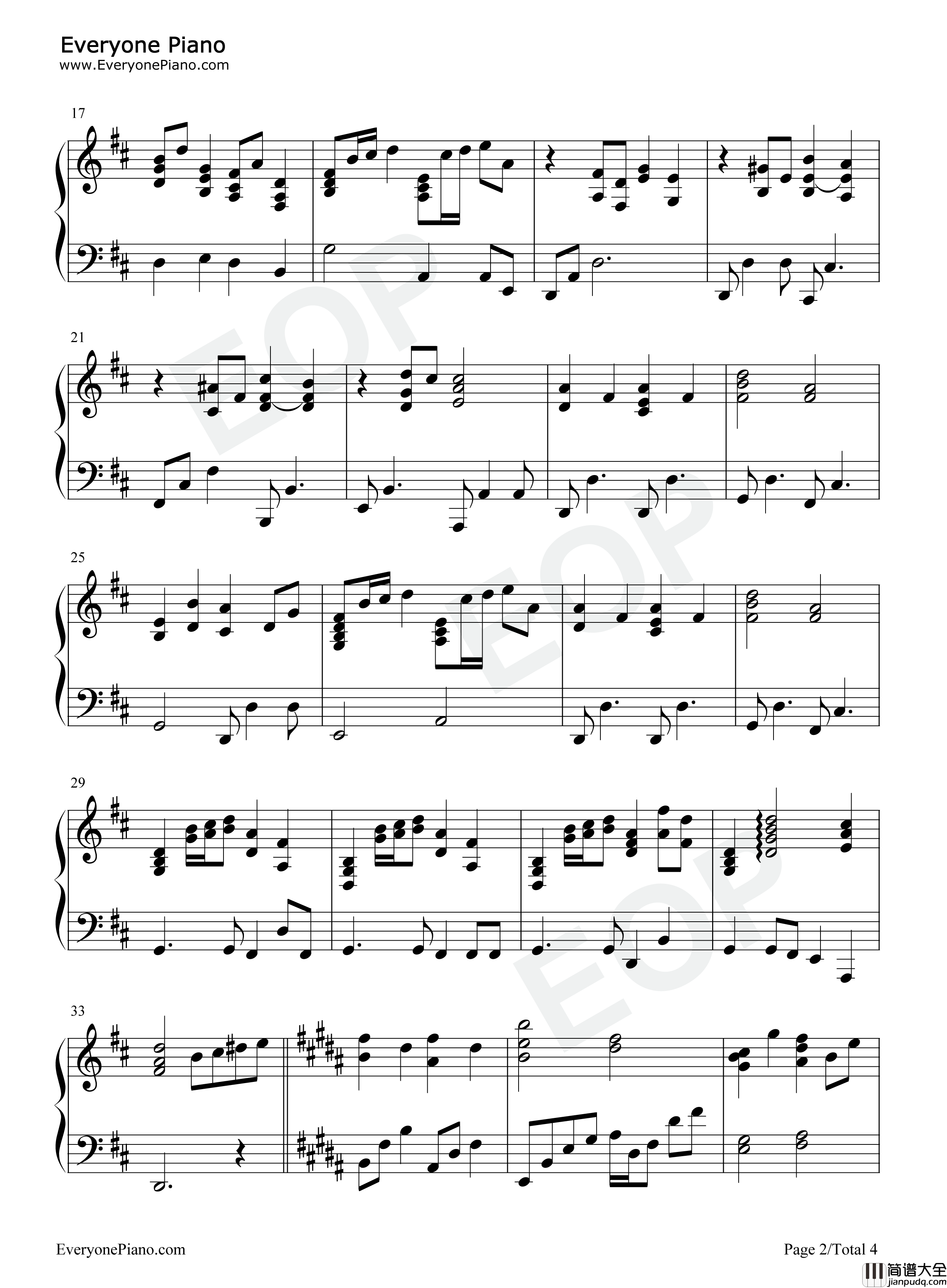 Somewhere_In_My_Memory钢琴谱_John_Williams