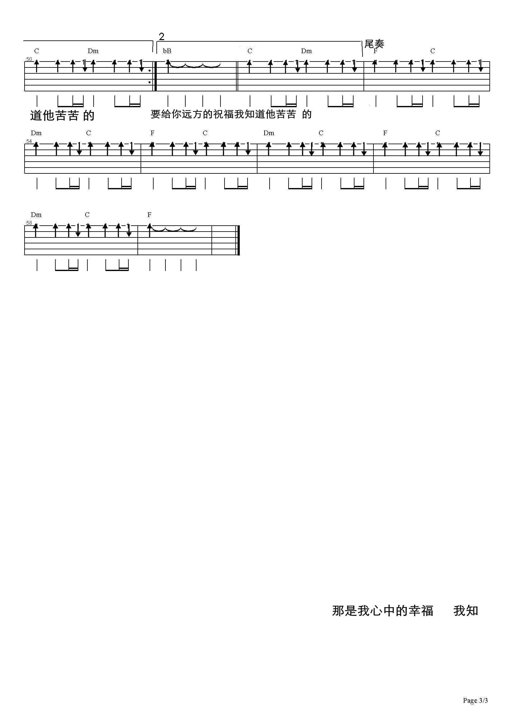 我会好好的吉他谱预览图