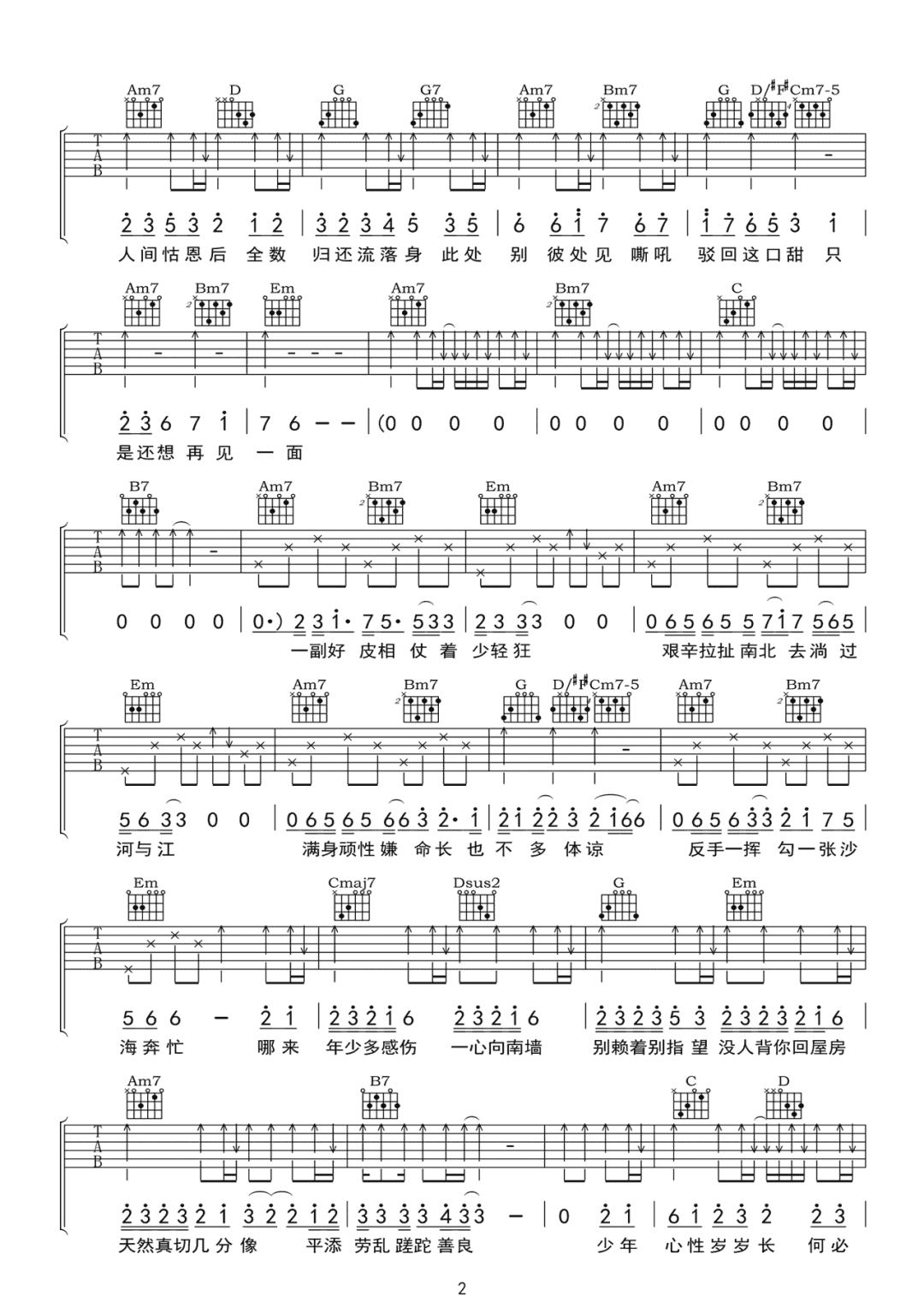 让酒吉他谱预览图