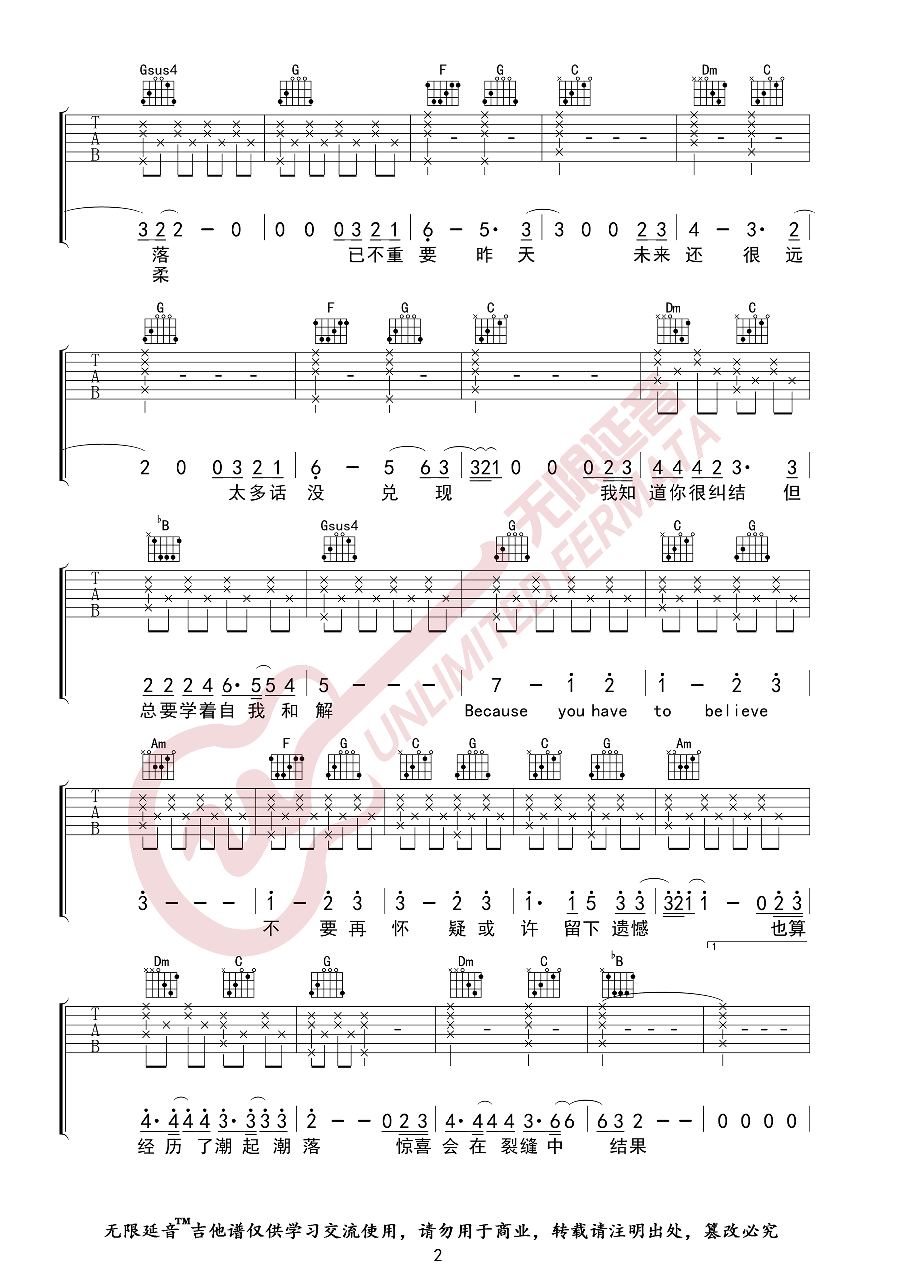 你要相信这不是最后一天吉他谱预览图