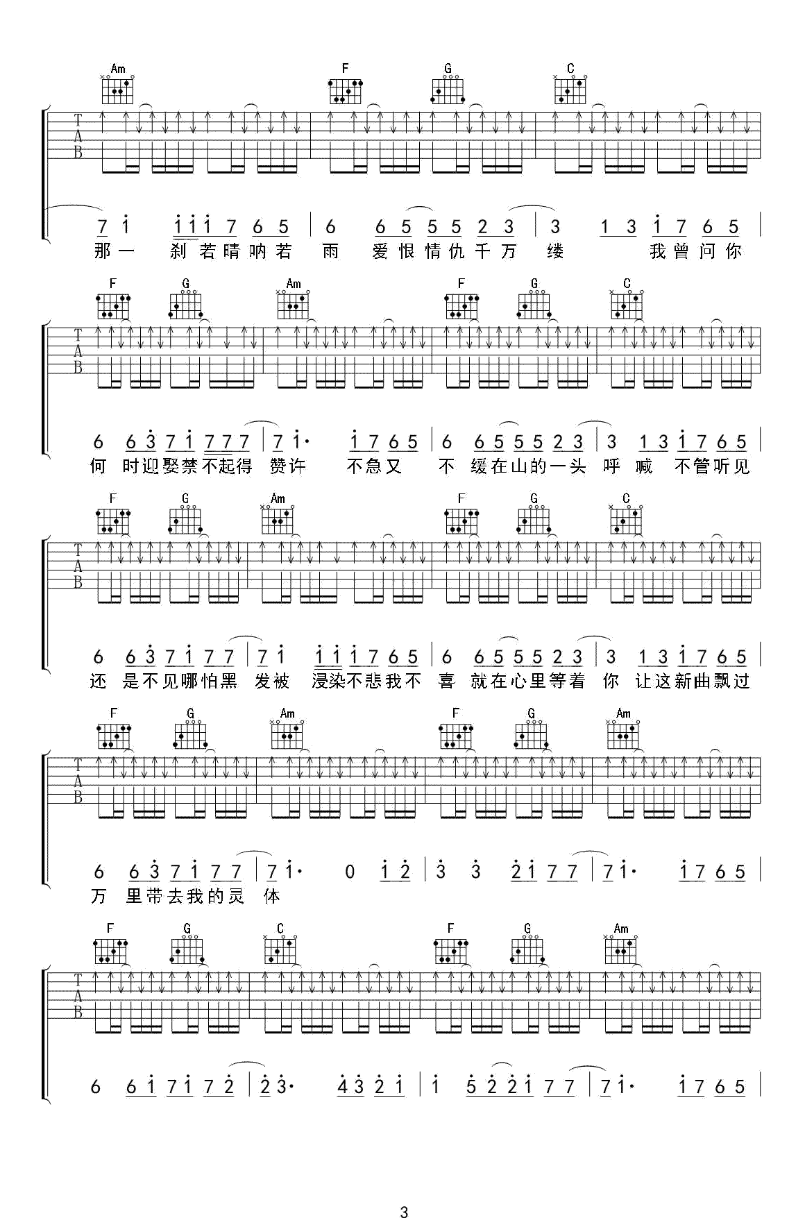 樱花树下的约定吉他谱预览图