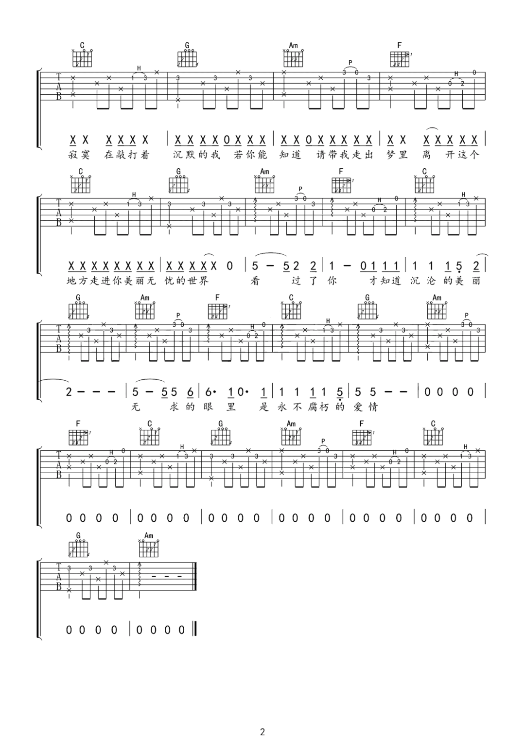 梦中的哈德森吉他谱预览图