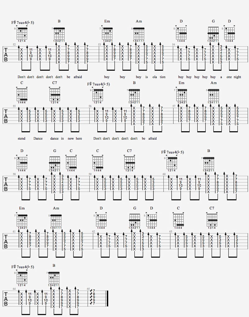 男孩别哭吉他谱预览图