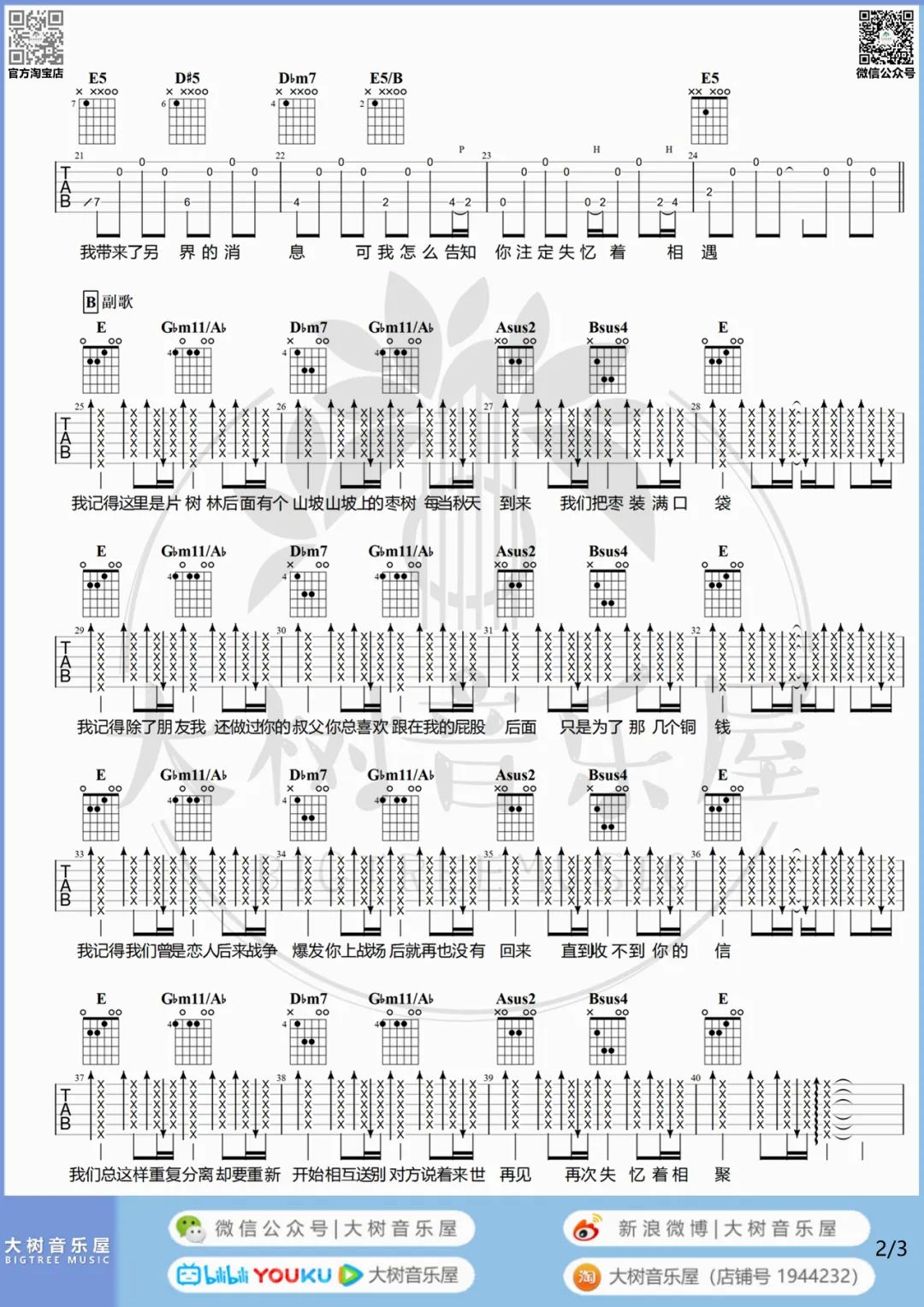 我记得吉他谱预览图
