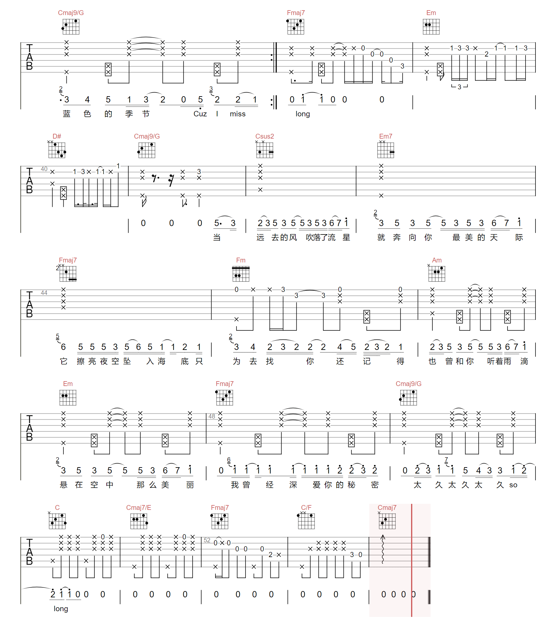天气未报吉他谱预览图