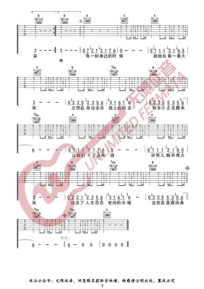 曾经的你吉他谱预览图